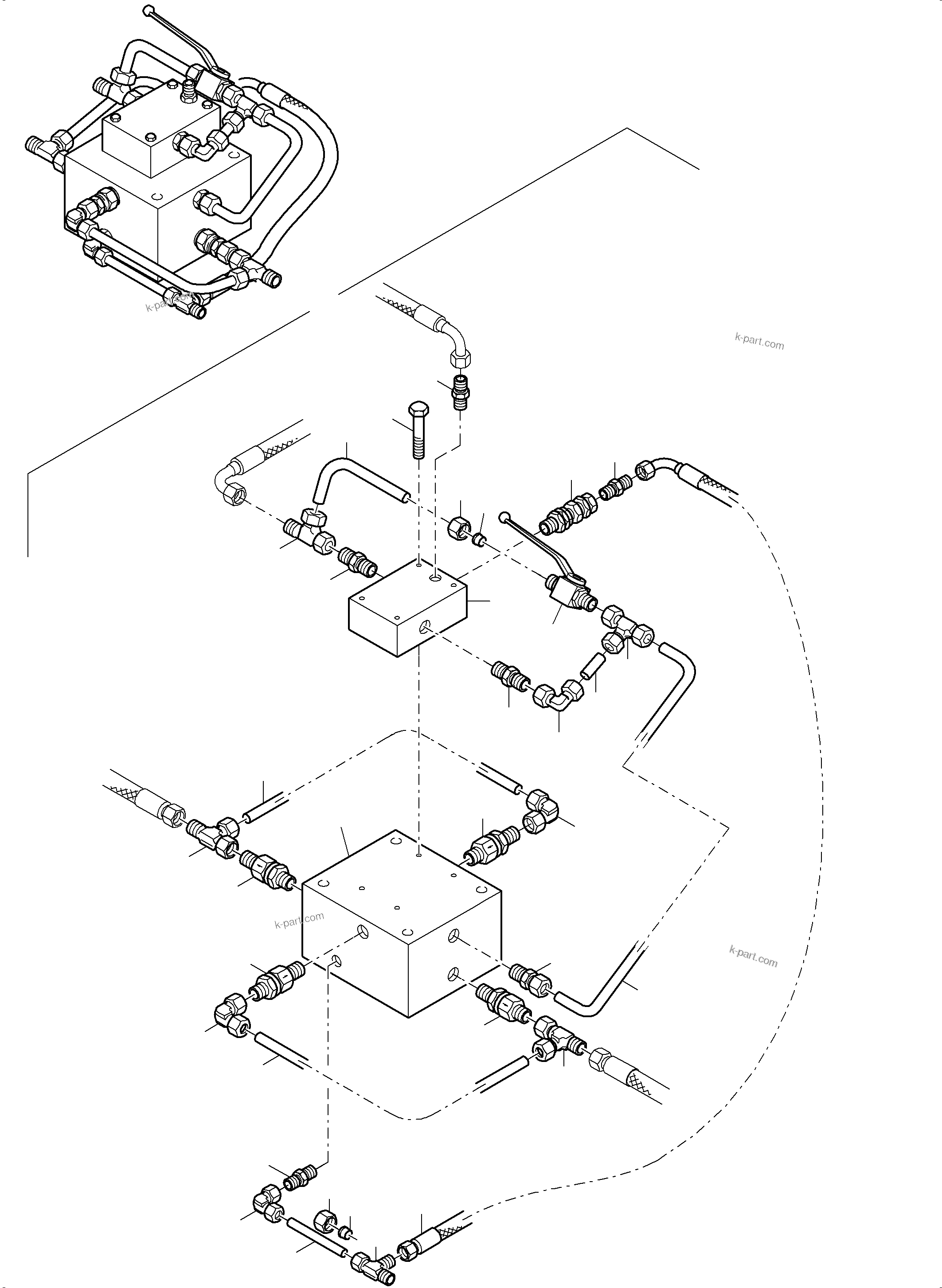 Komatsu parts book diagram for PC3000-6E S/N 06361: VALVE BLOCK