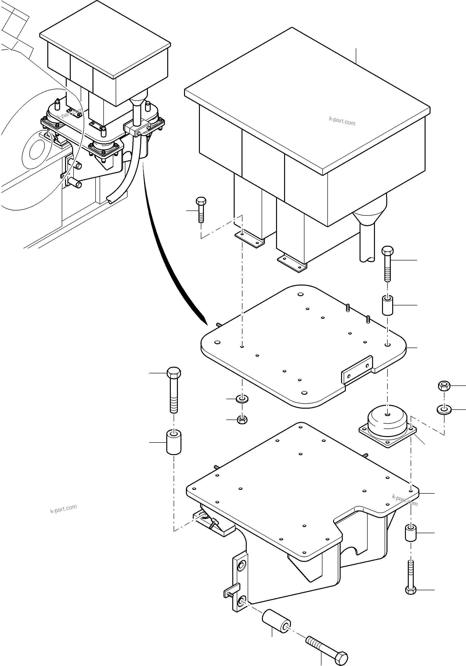 Komatsu parts book diagram for PC3000-6E S/N 06361: CAPACITOR MOUNTING