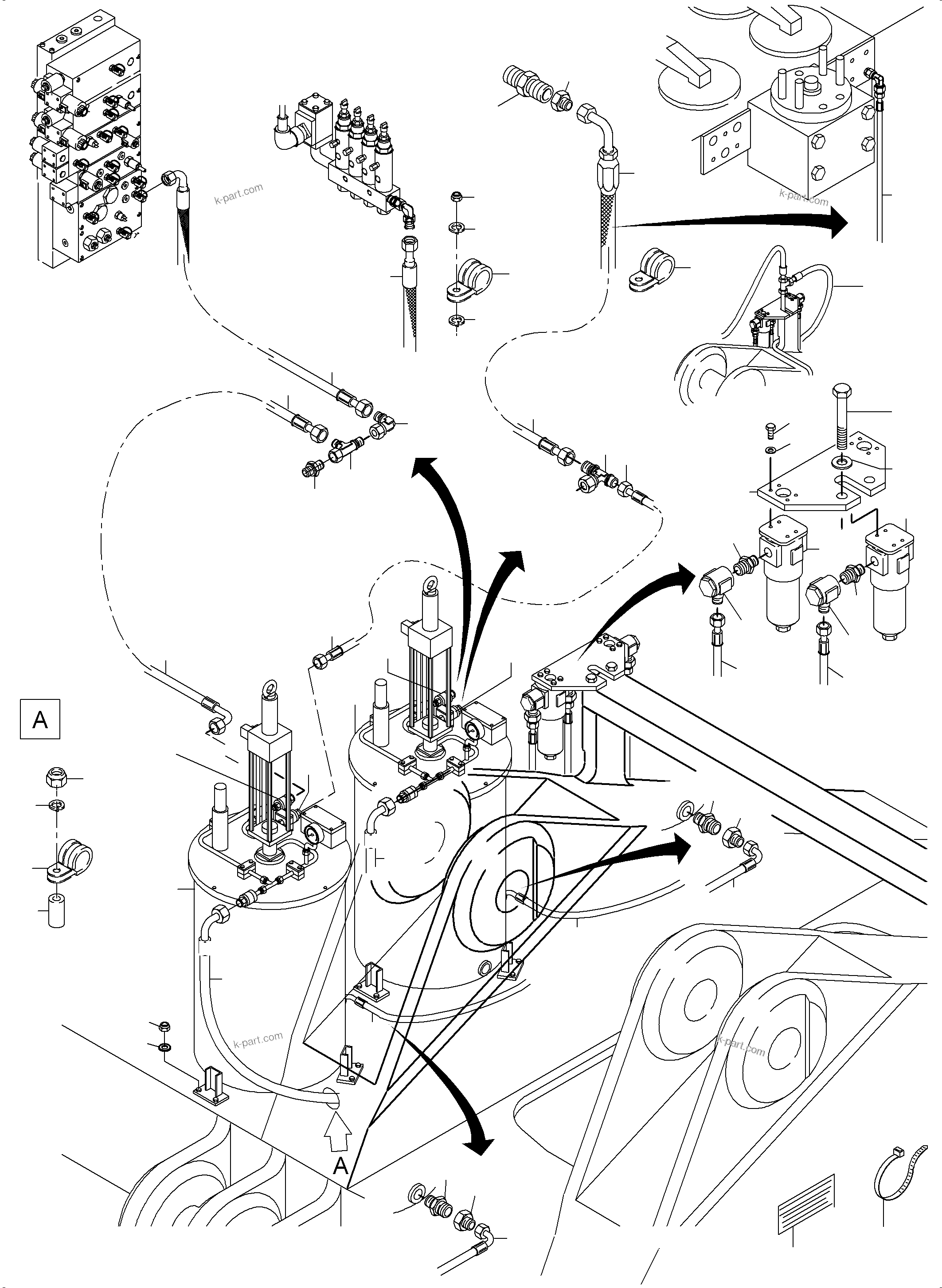 Komatsu parts book diagram for PC3000-6E S/N 06361: LUBE PUMP ARR. WITH HYDR. DRIVE