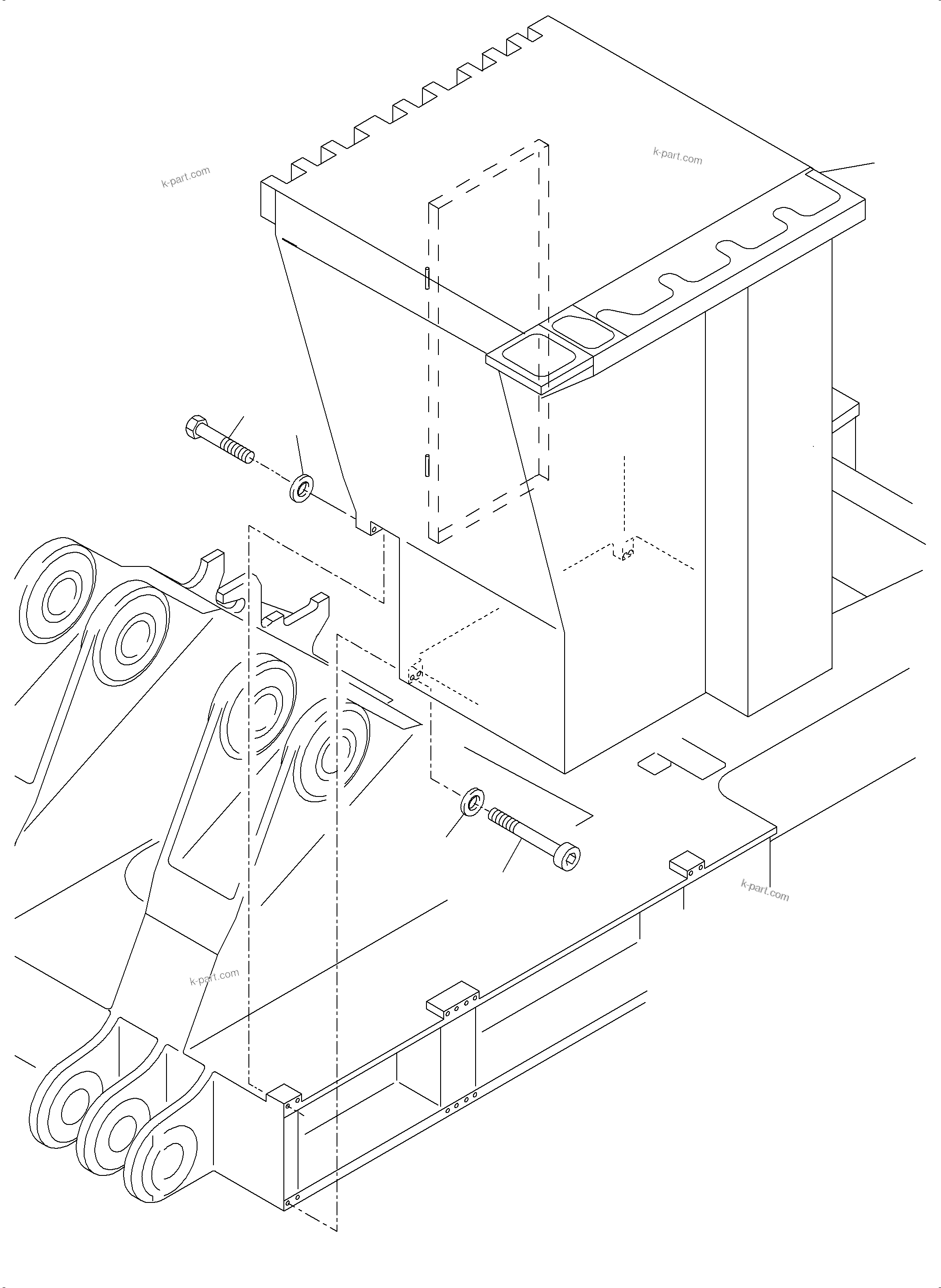 Komatsu parts book diagram for PC3000-6E S/N 06361: CAB SUPPORT