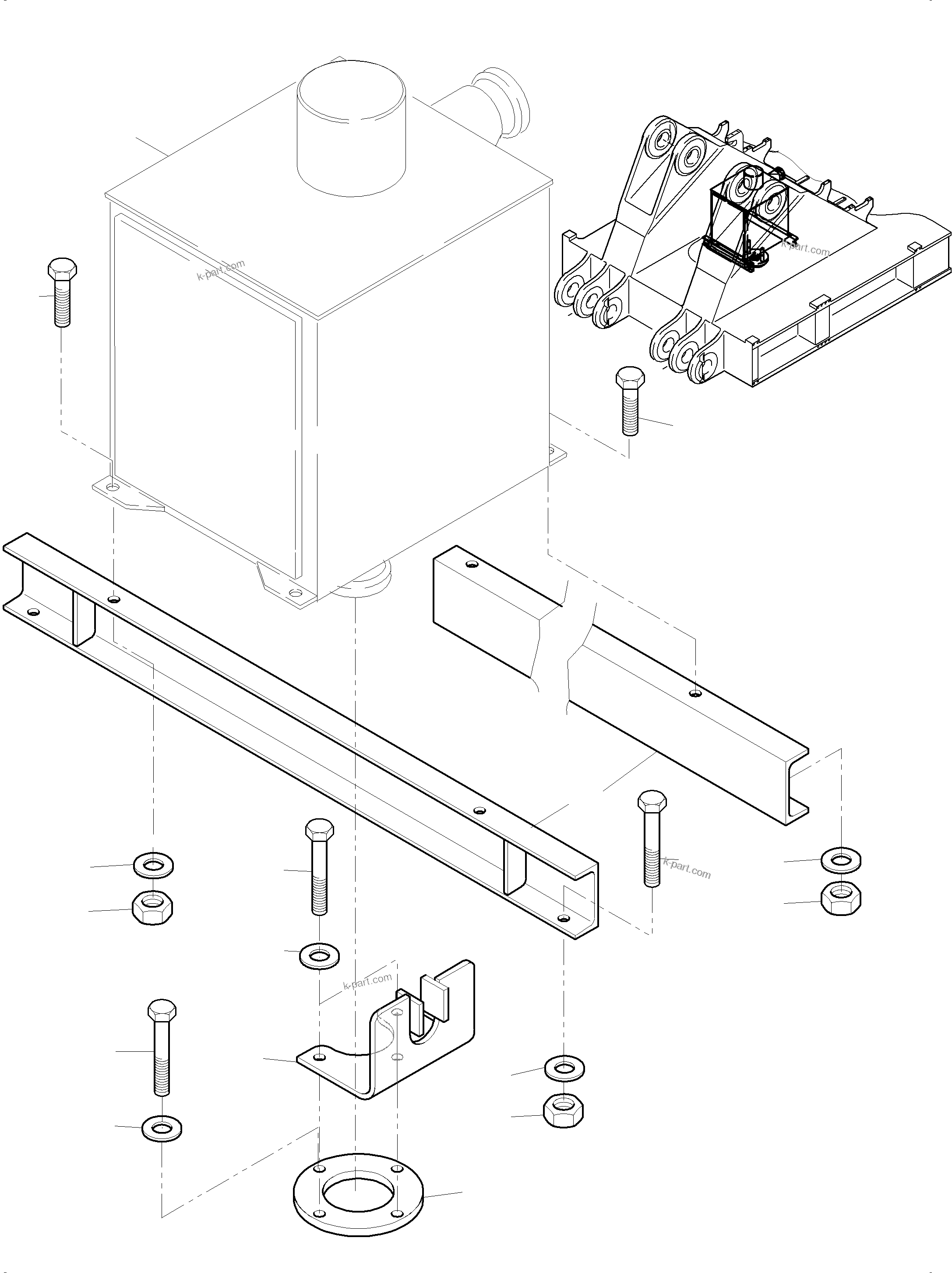 Komatsu parts book diagram for PC3000-6E S/N 06361: SLIP RING MOUNTING