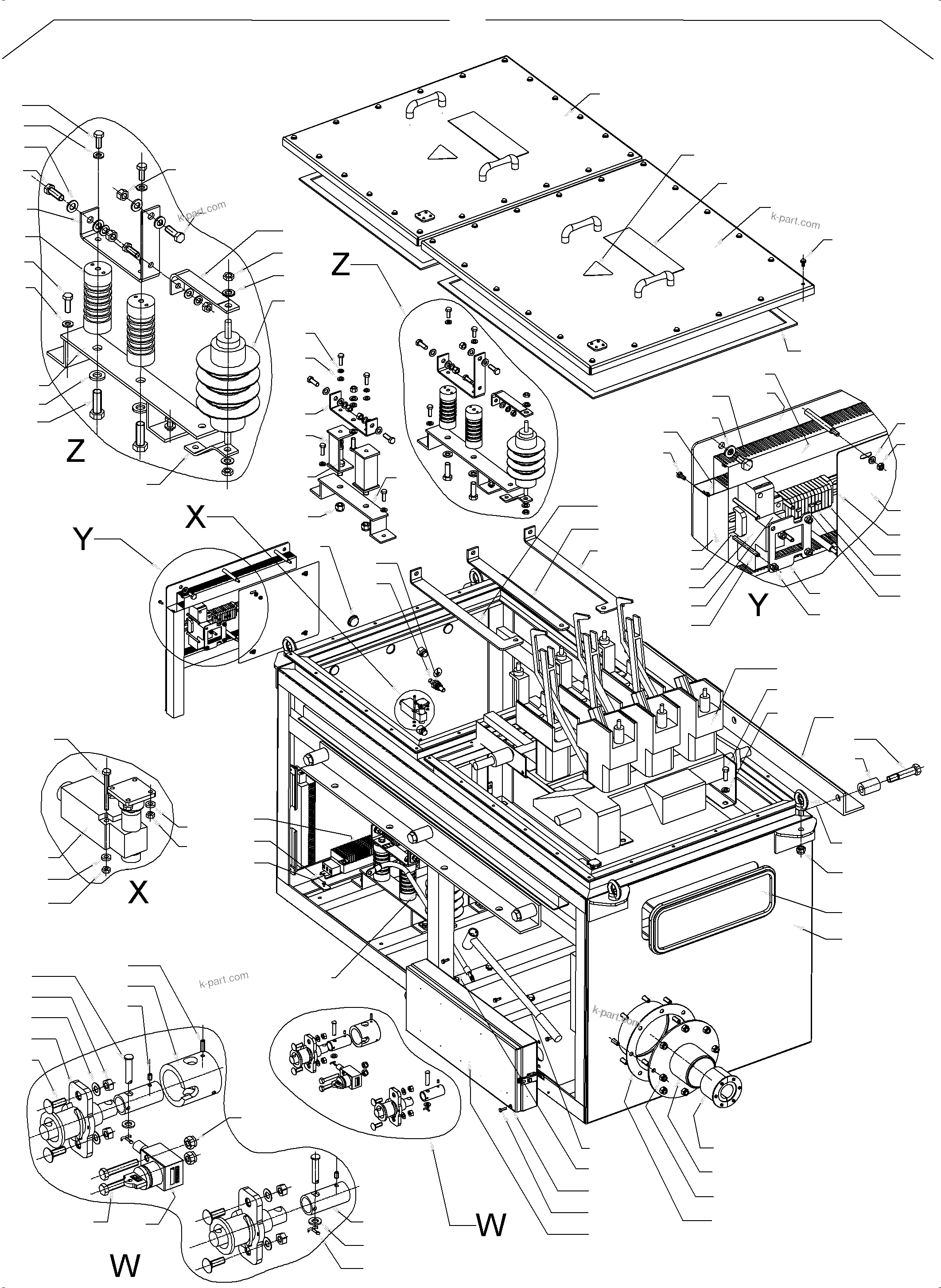 Komatsu parts book diagram for PC3000-6E S/N 06361: JUNCTION BOX