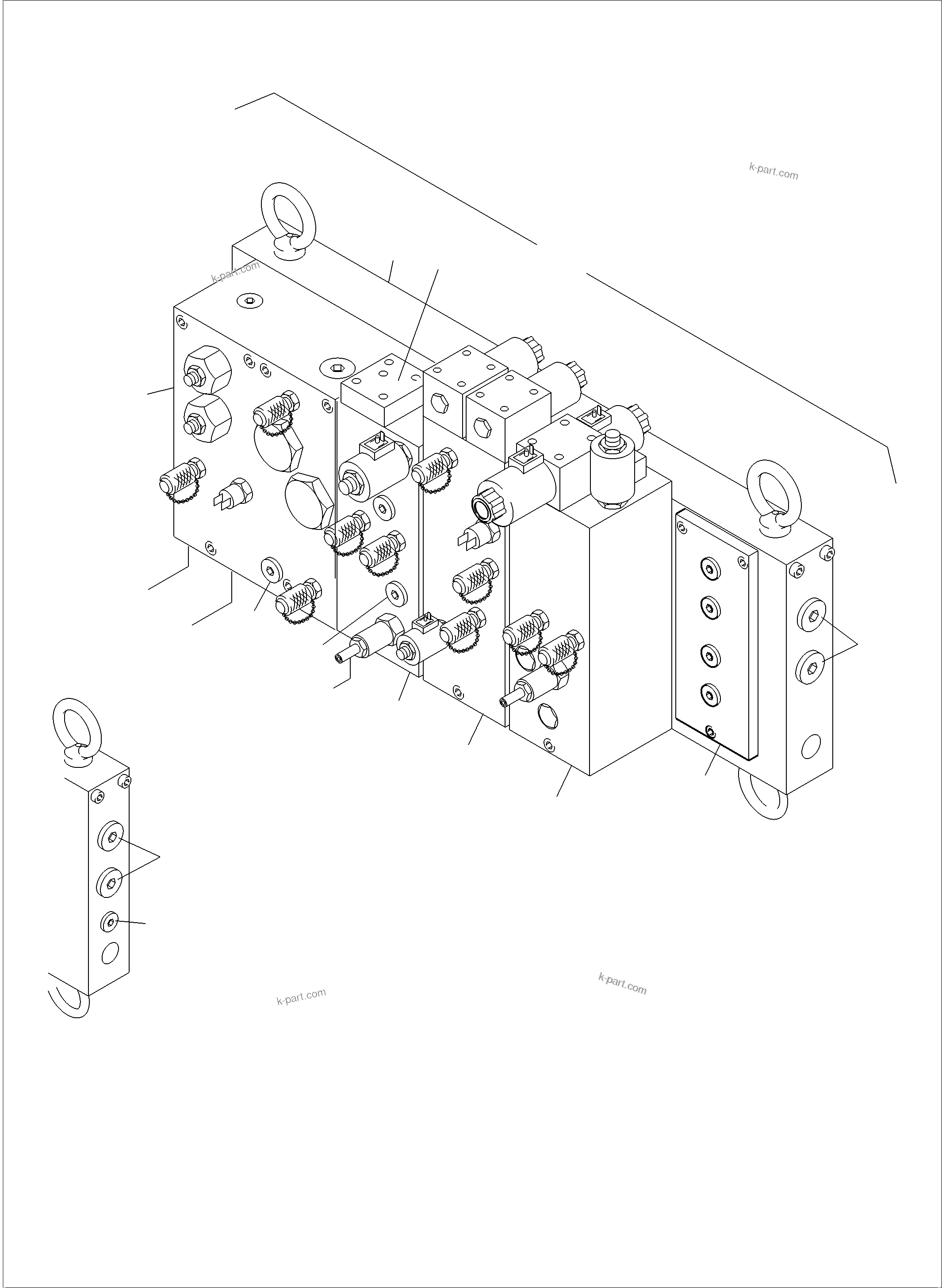 Komatsu parts book diagram for PC3000-6E S/N 06361: VALVE CARTRIDGE BLOCK