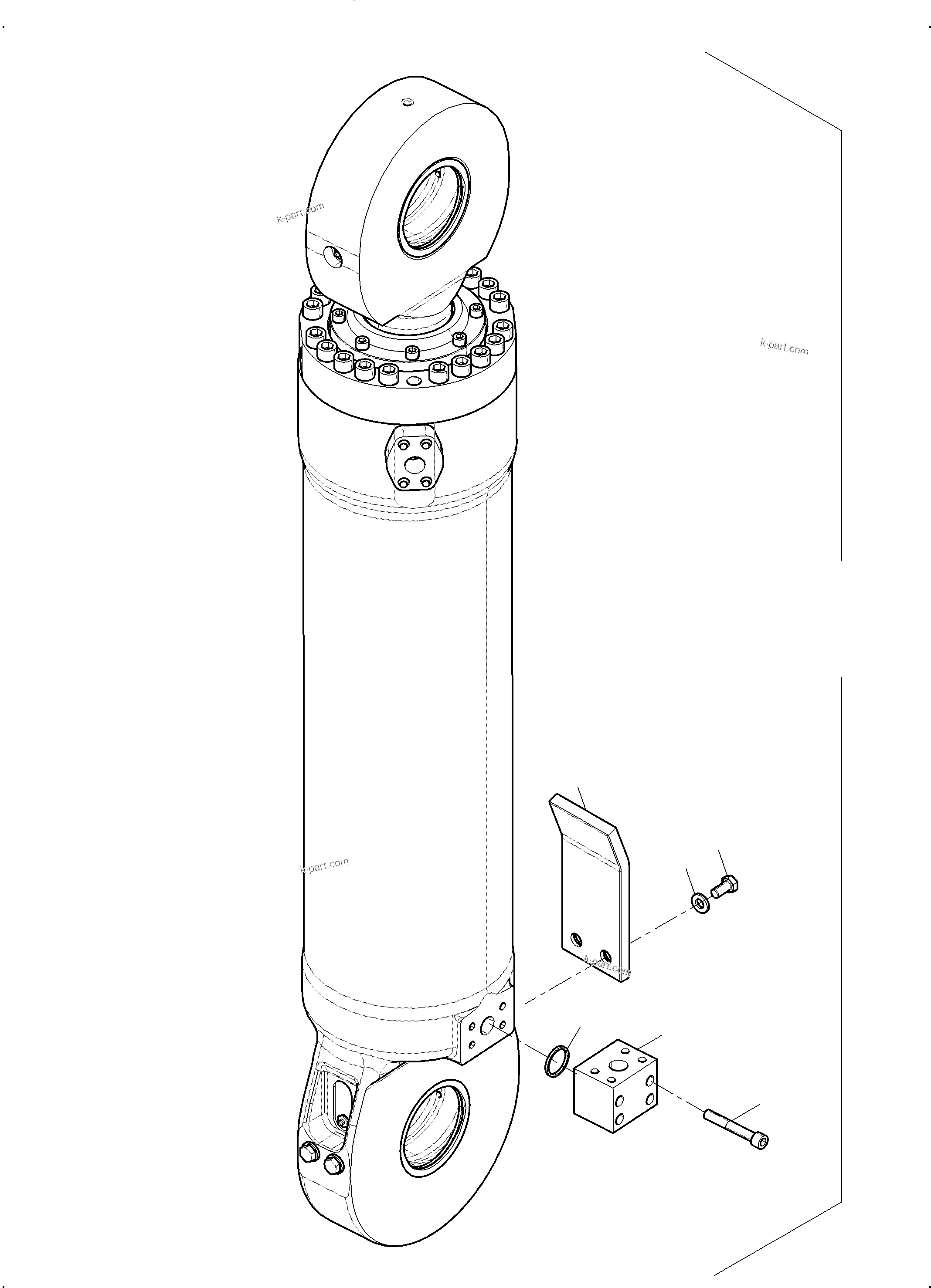 Komatsu parts book diagram for PC3000-6E S/N 06361: CLAM CYLINDER ASSY.