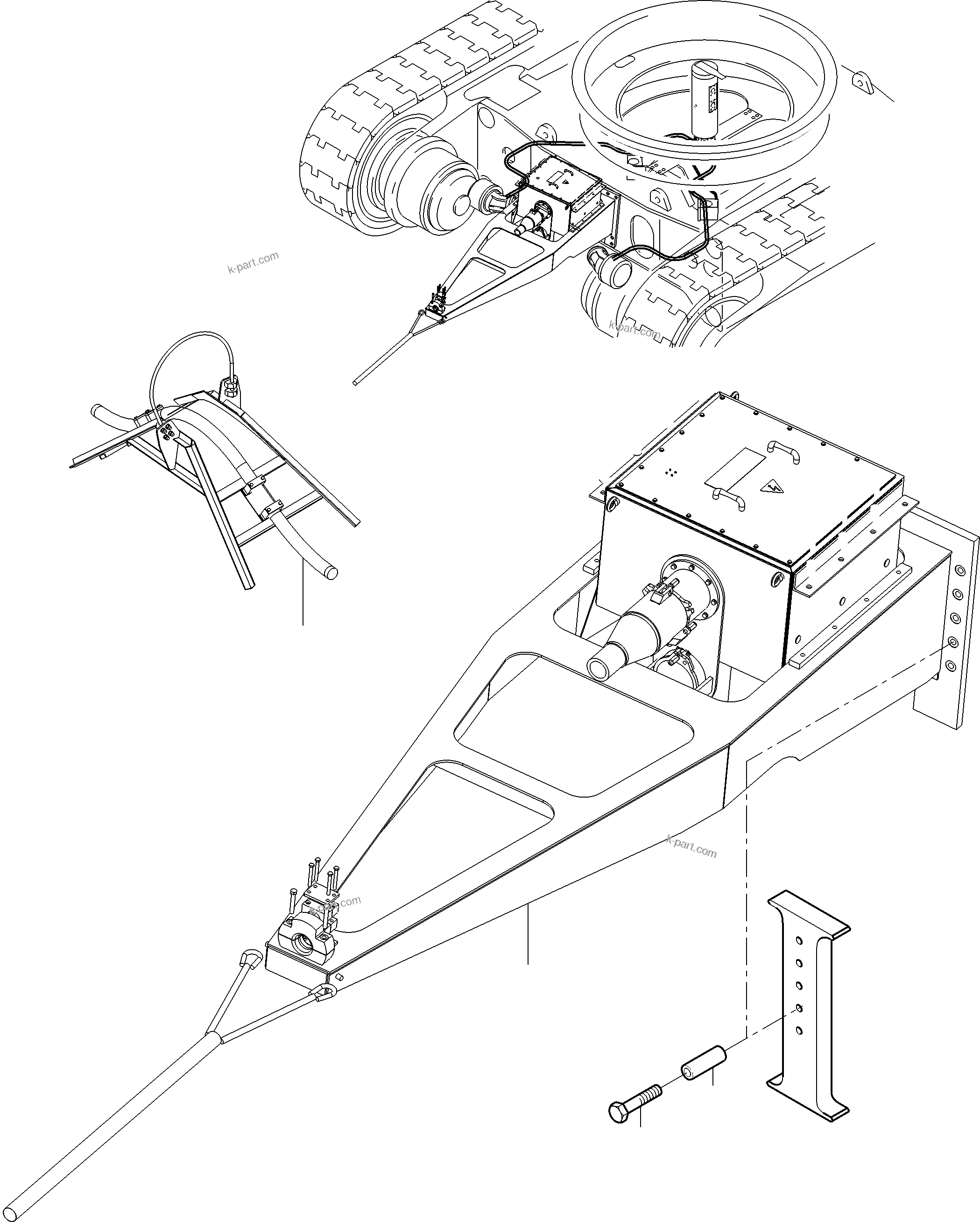 Komatsu parts book diagram for PC3000-6E S/N 06361: CABLE DUCT MOUNTING