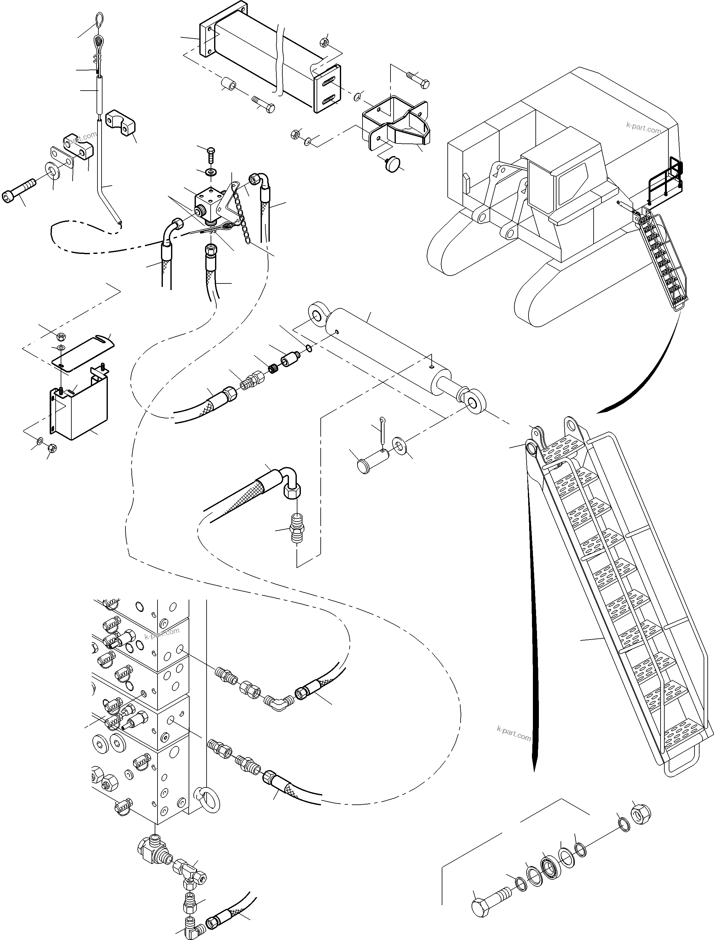 Komatsu parts book diagram for PC3000-6E S/N 06361: LADDER