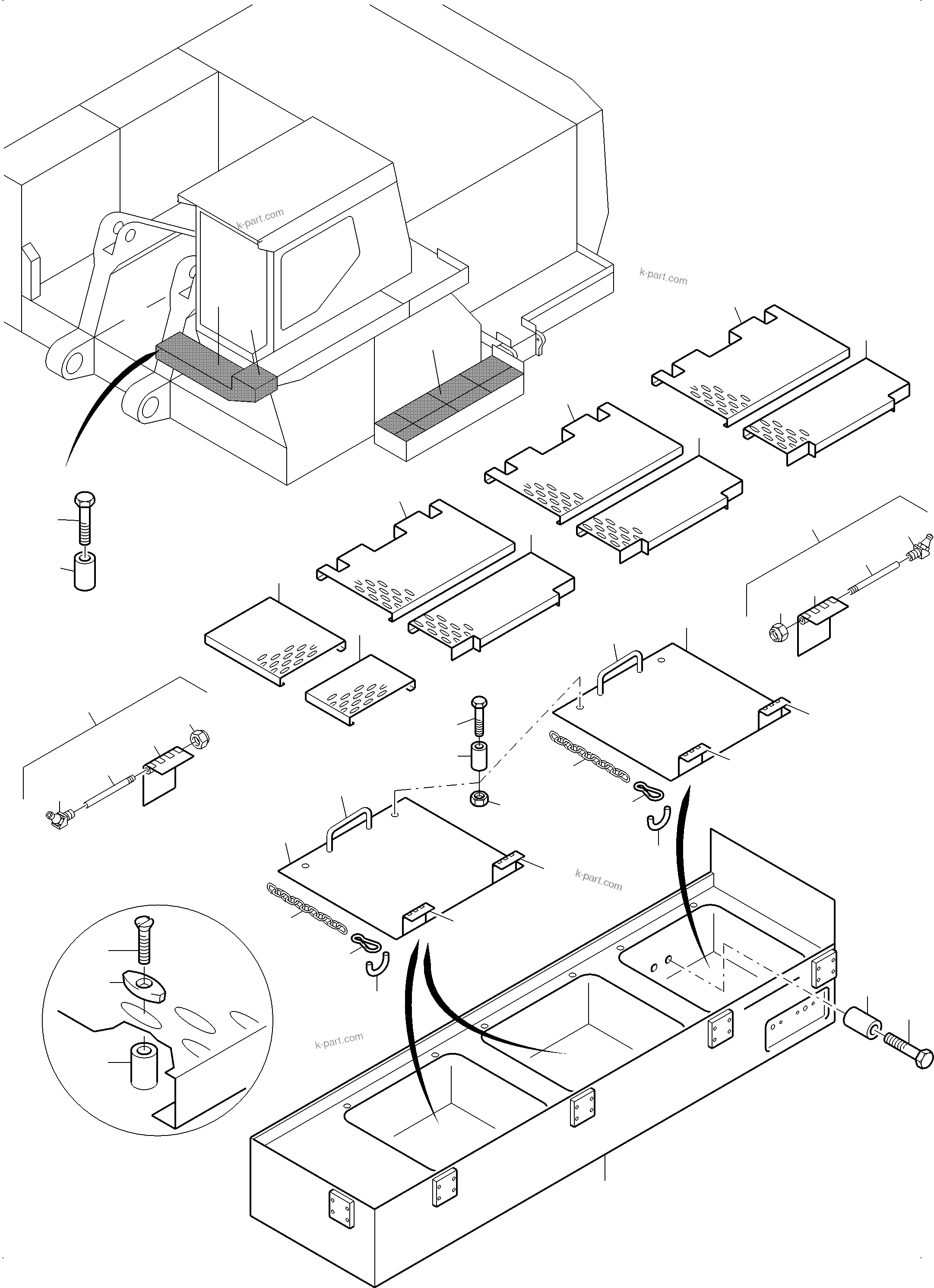 Komatsu parts book diagram for PC3000-6E S/N 06361: PLATFORM