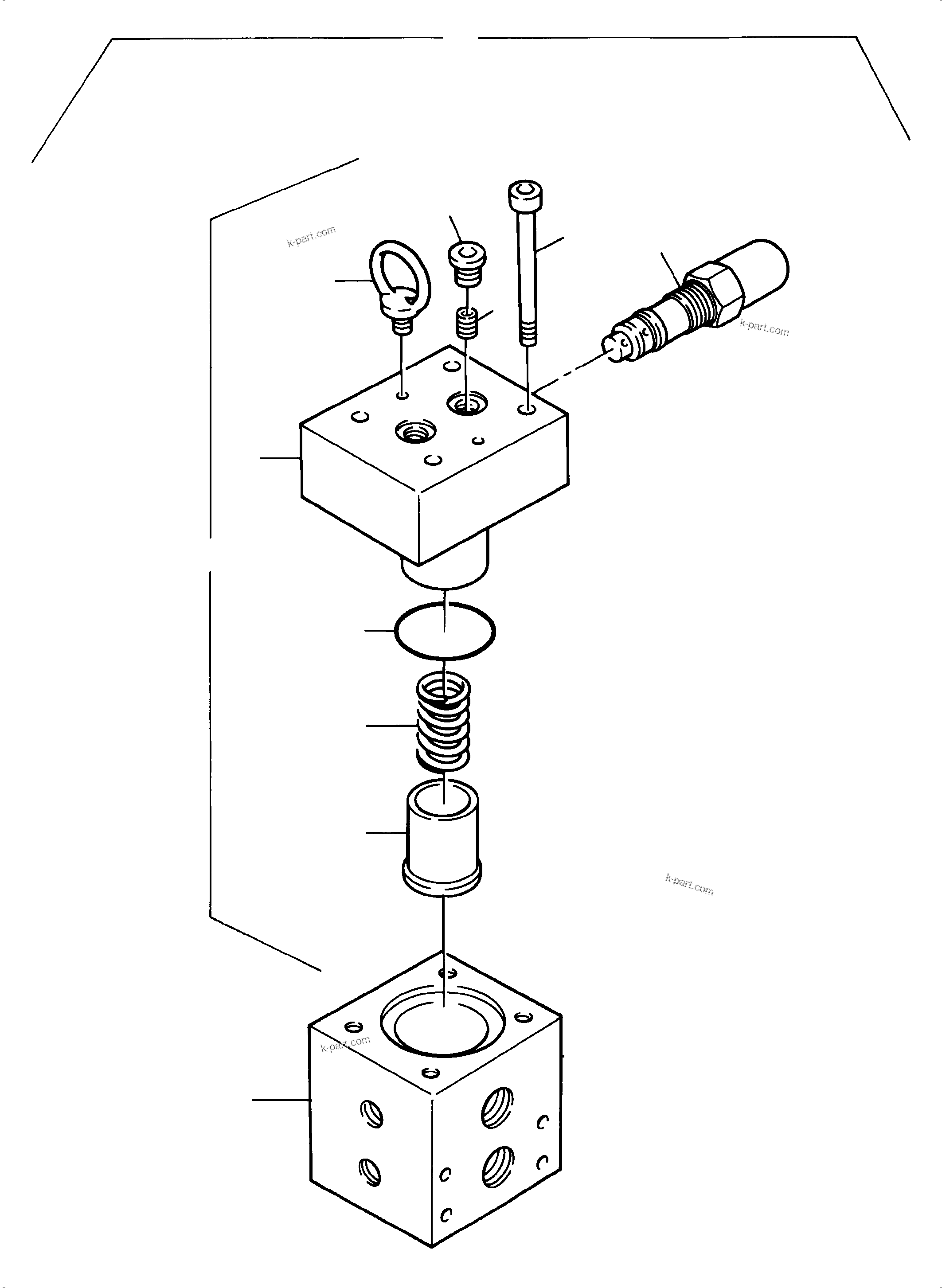 Komatsu parts book diagram for PC3000-6 S/N 06369: VALVE BLOCK