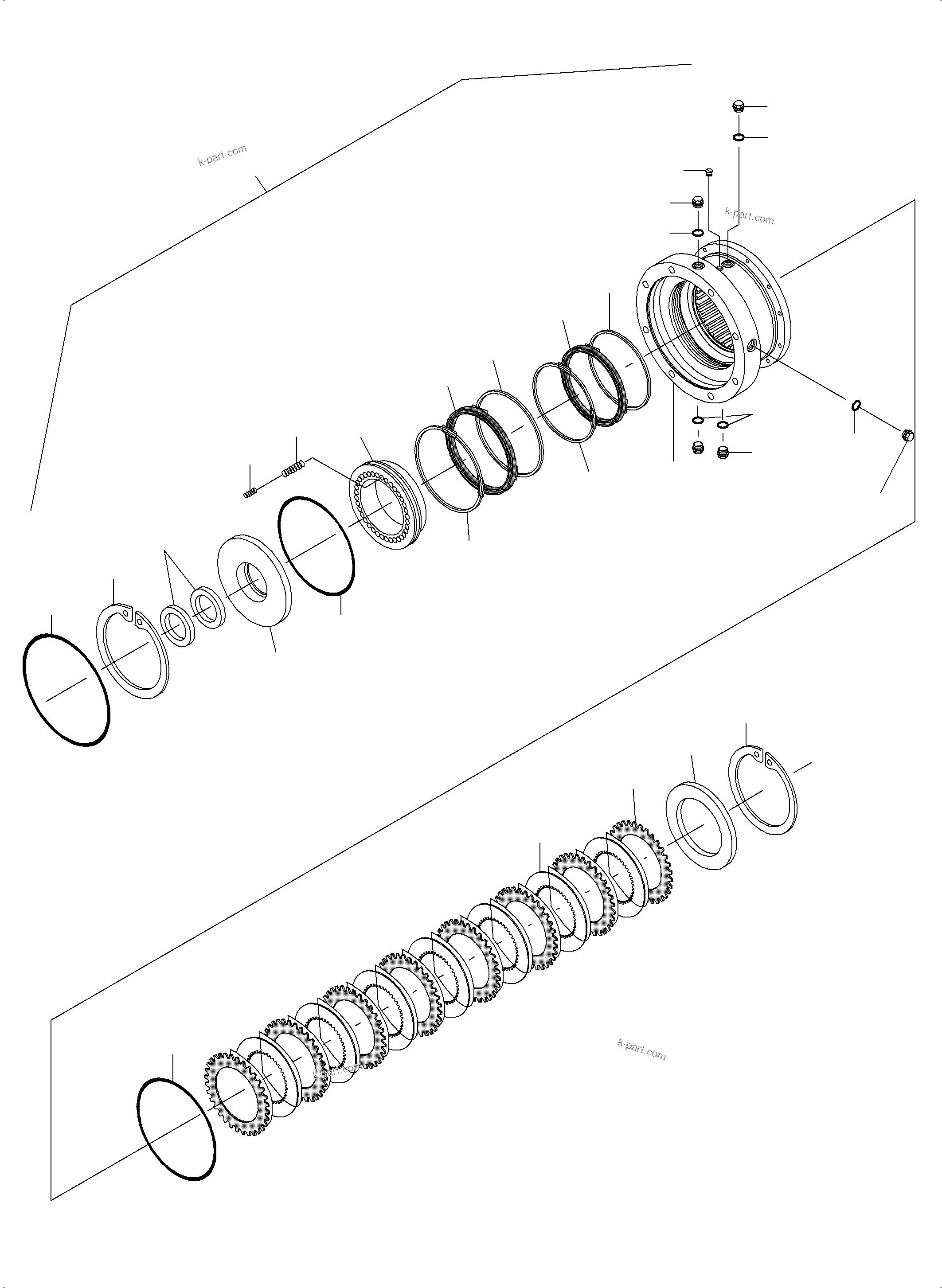 Komatsu parts book diagram for PC3000-6 S/N 06369: BRAKE