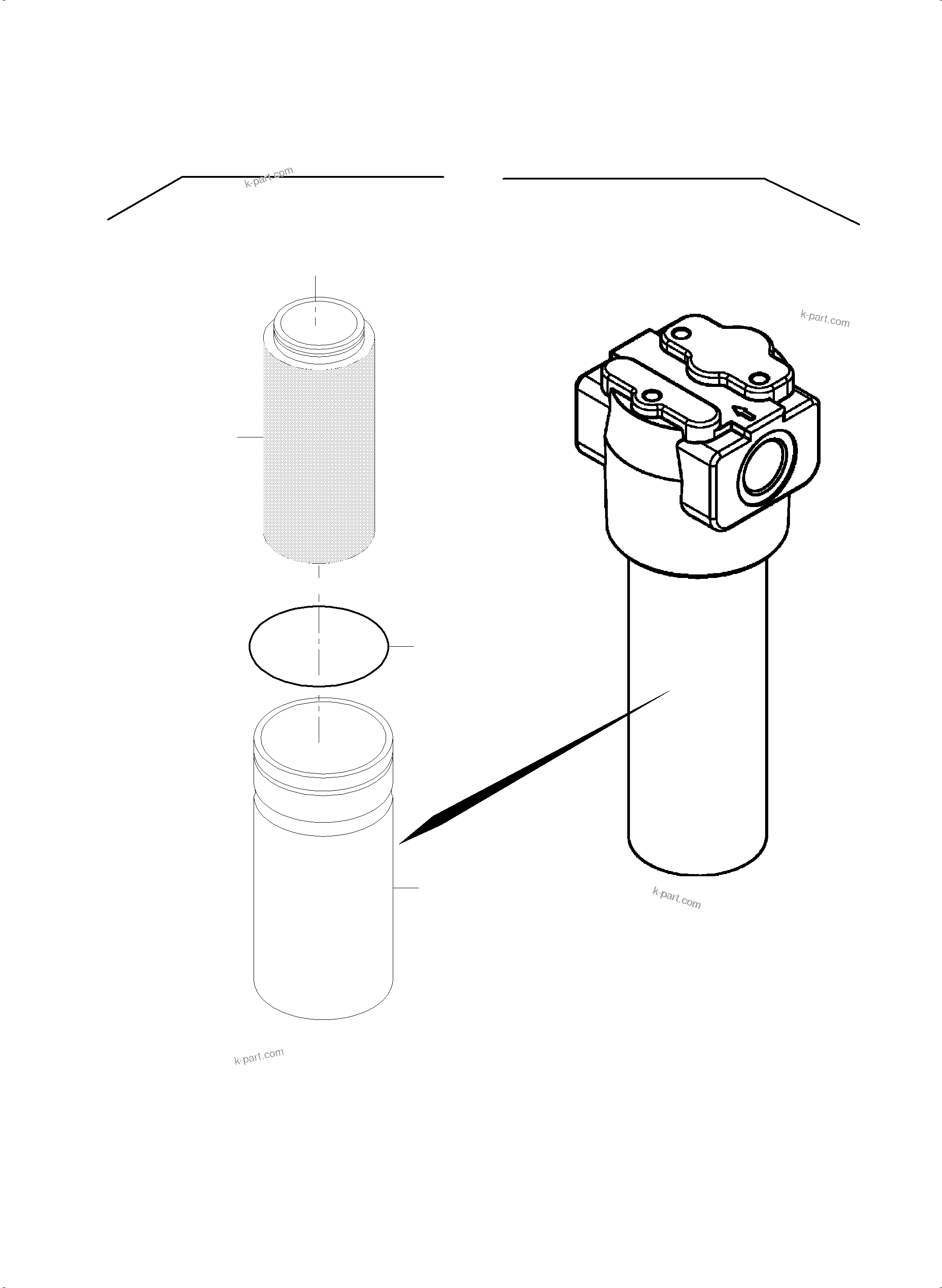 Komatsu parts book diagram for PC3000-6 S/N 06369: HYDRAULIC FILTER
