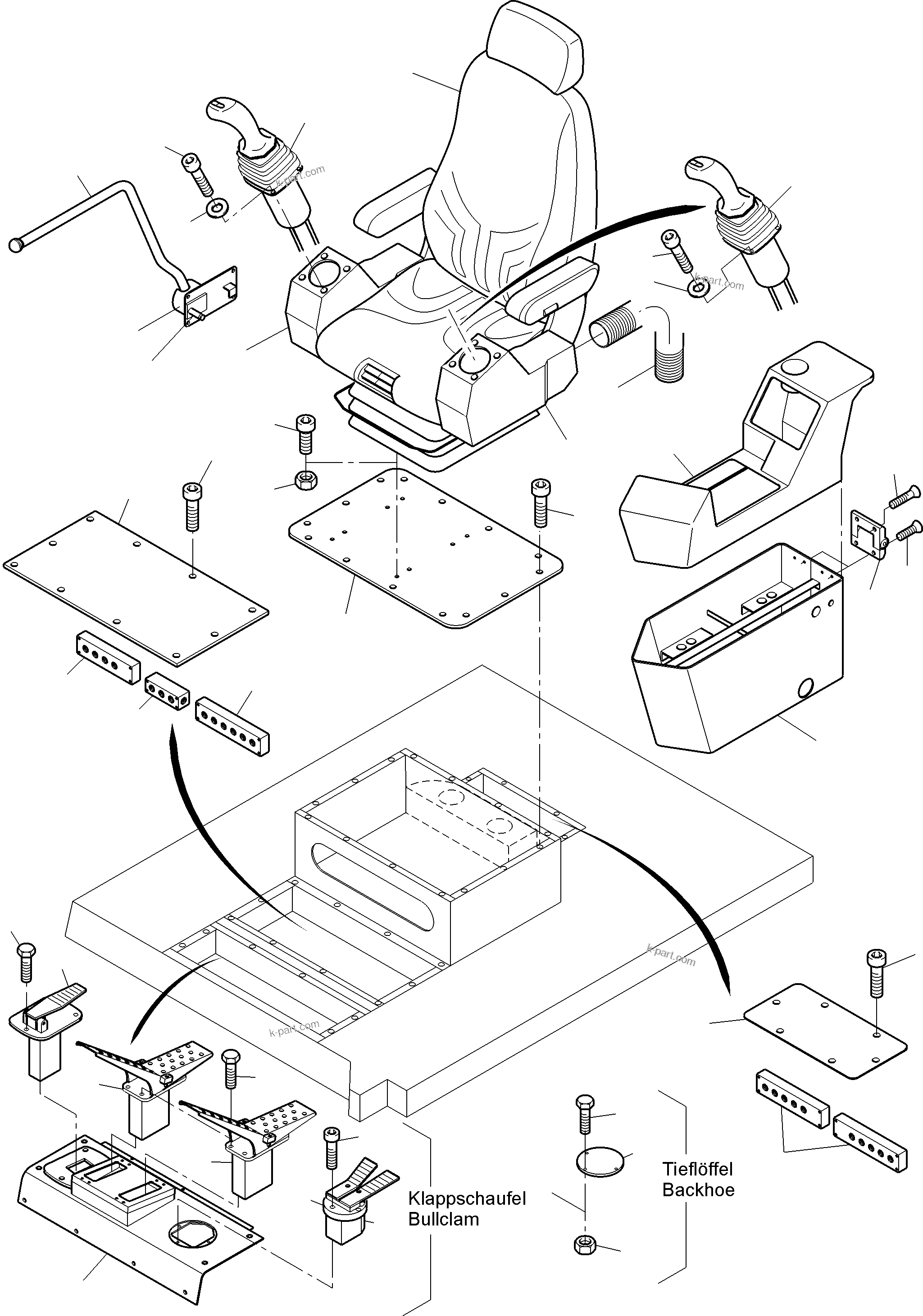 Komatsu parts book diagram for PC3000-6 S/N 06369: OPERATOR'S STAND