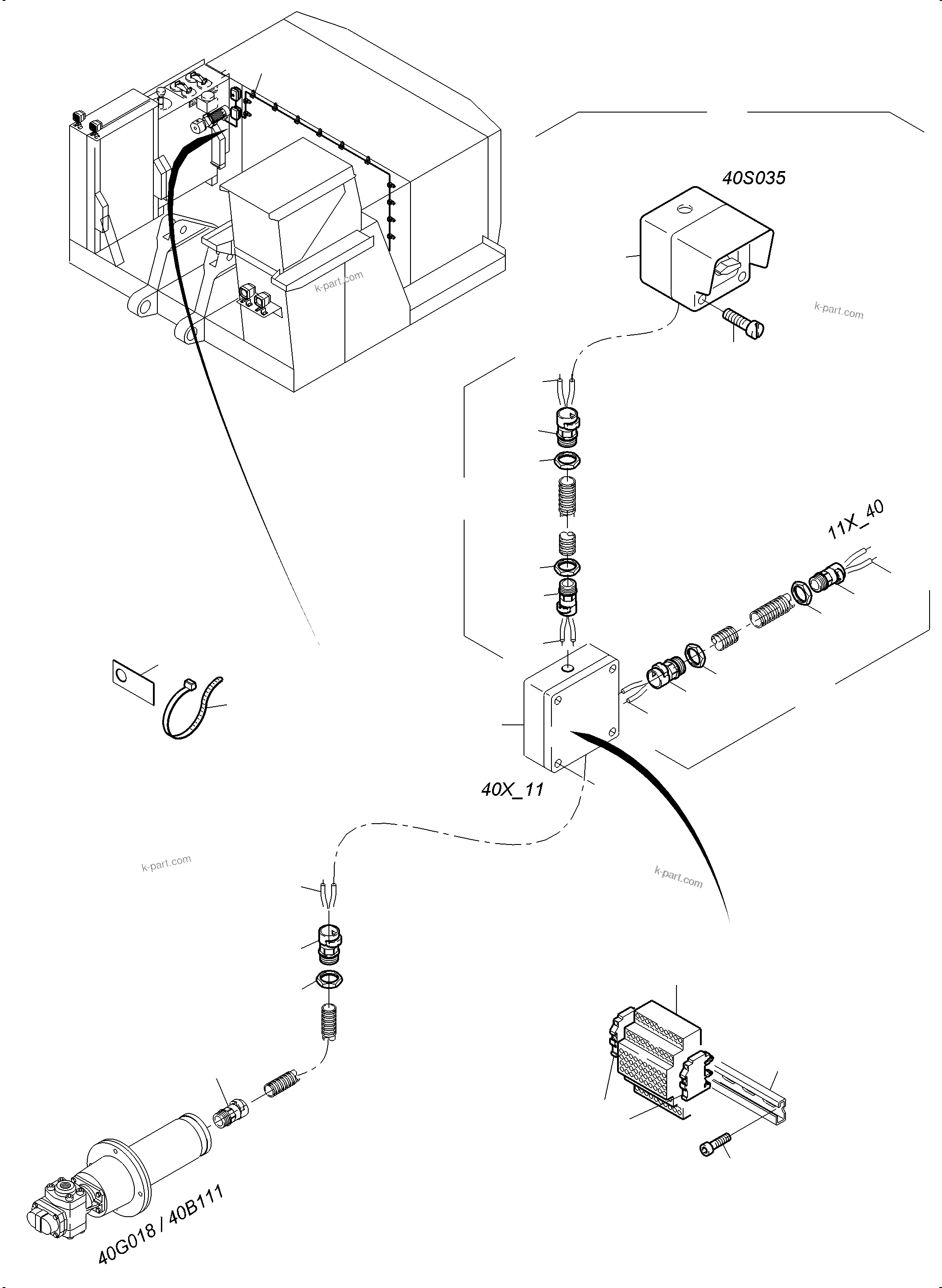 Komatsu parts book diagram for PC3000-6 S/N 06369: ELECTRIC PARTS - TRANSFUSING PUMP