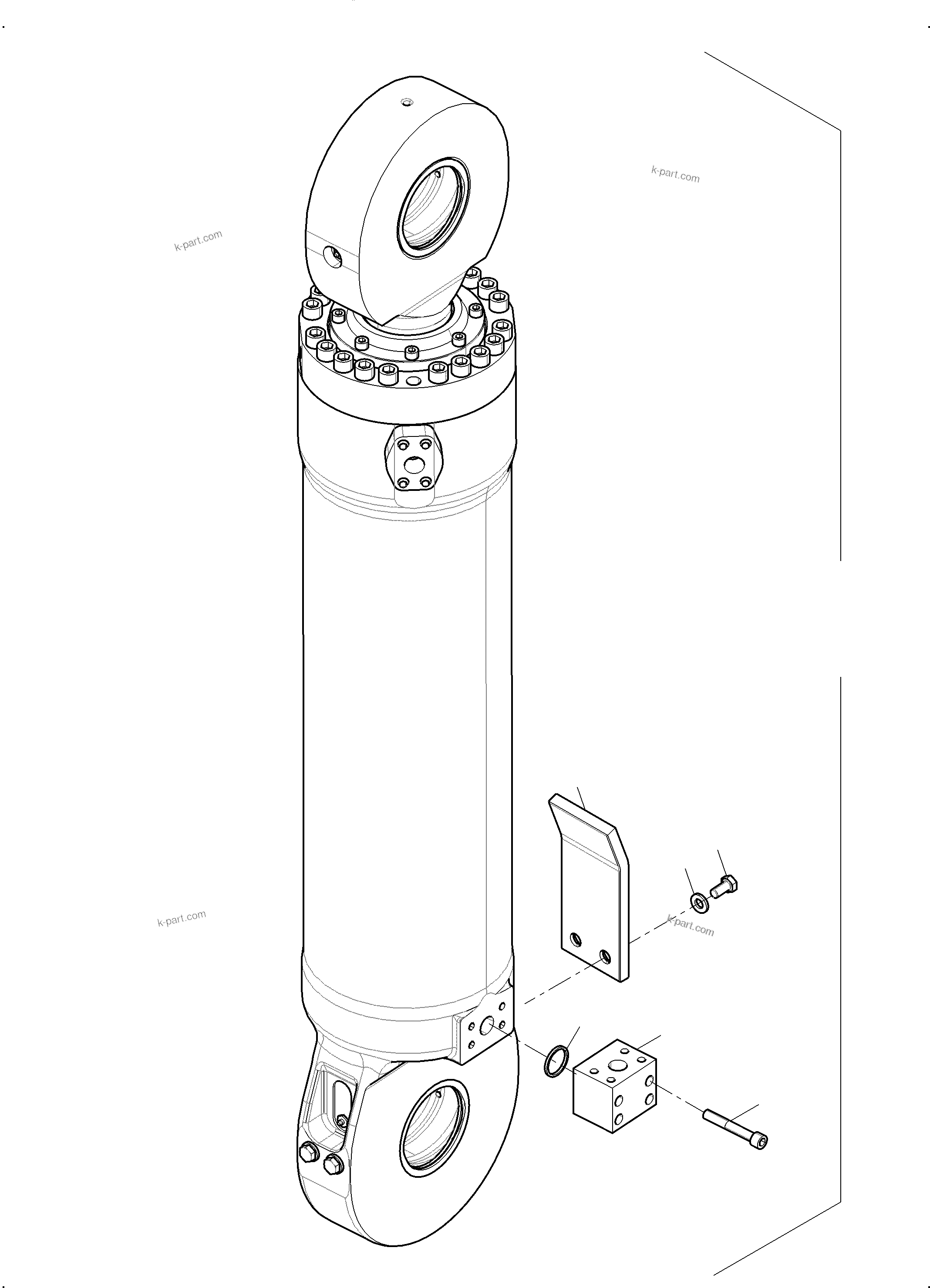 Komatsu parts book diagram for PC3000-6 S/N 06369: CLAM CYLINDER ASSY.