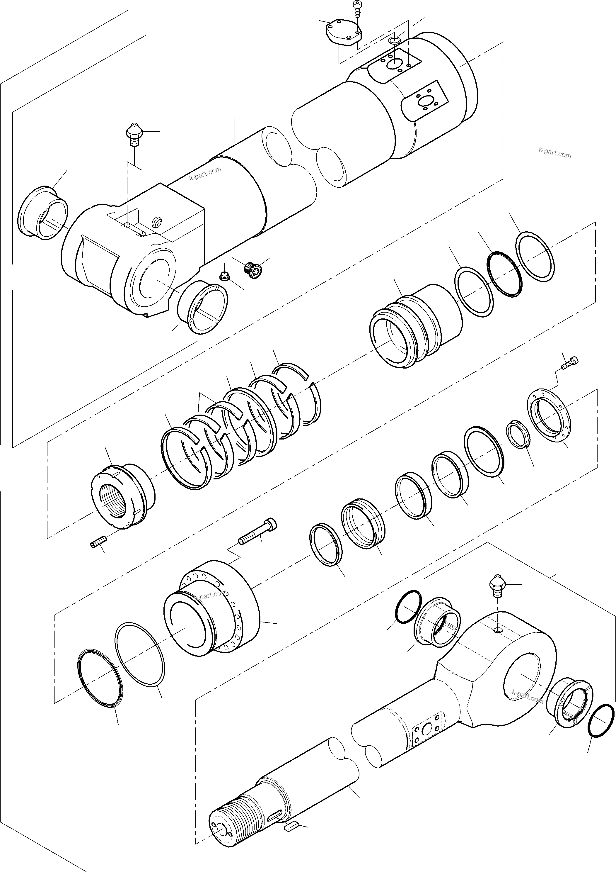 Komatsu parts book diagram for PC3000-6 S/N 06369: HYDRAULIC CYLINDER
