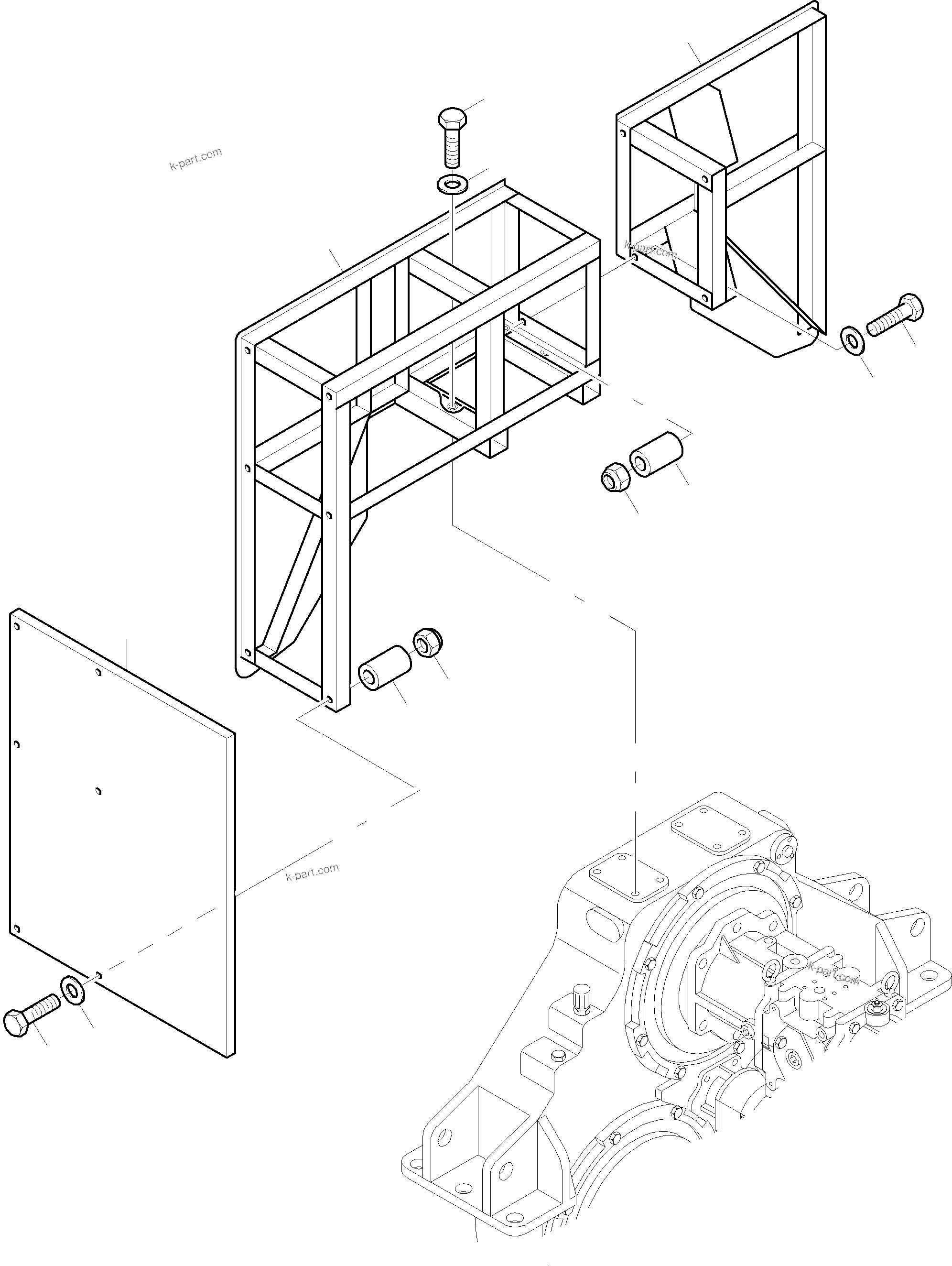 Komatsu parts book diagram for PC3000-6 S/N 06375: GUARD WALL PUMP DISTRIBUTOR GEAR (STIEBEL)