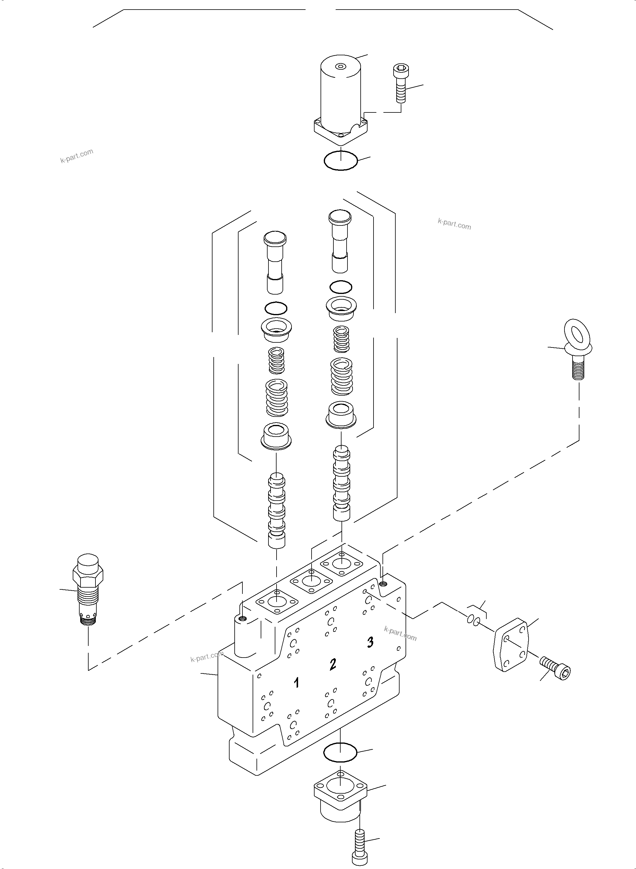 Komatsu parts book diagram for PC3000-6 S/N 06375: CONTROL BLOCK