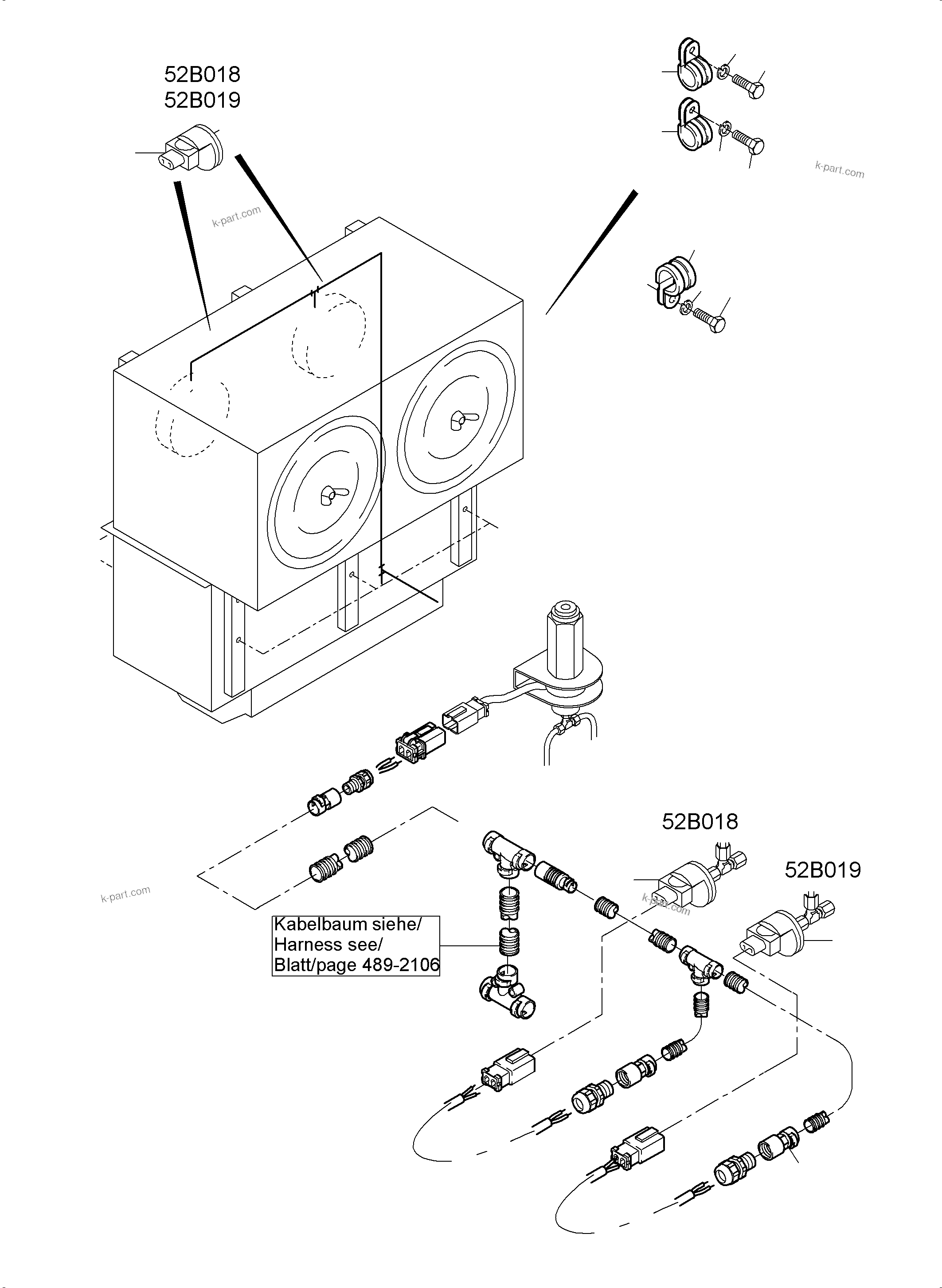 Komatsu parts book diagram for PC3000-6 S/N 06375: ELECTR. PARTS AIR INTAKE