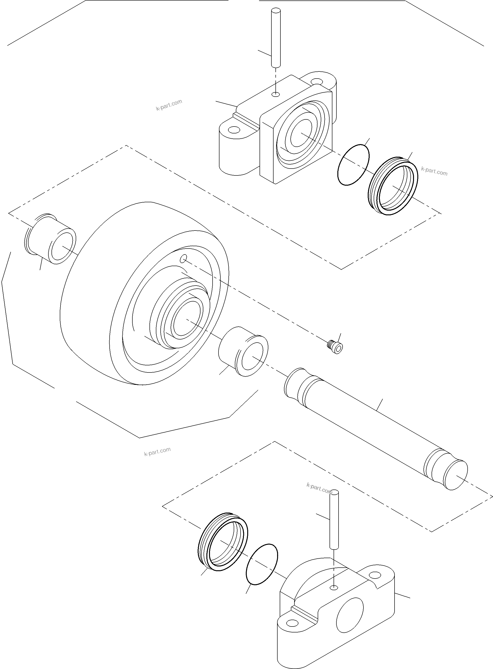 Komatsu parts book diagram for PC3000-6 S/N 06375: TOP ROLLER