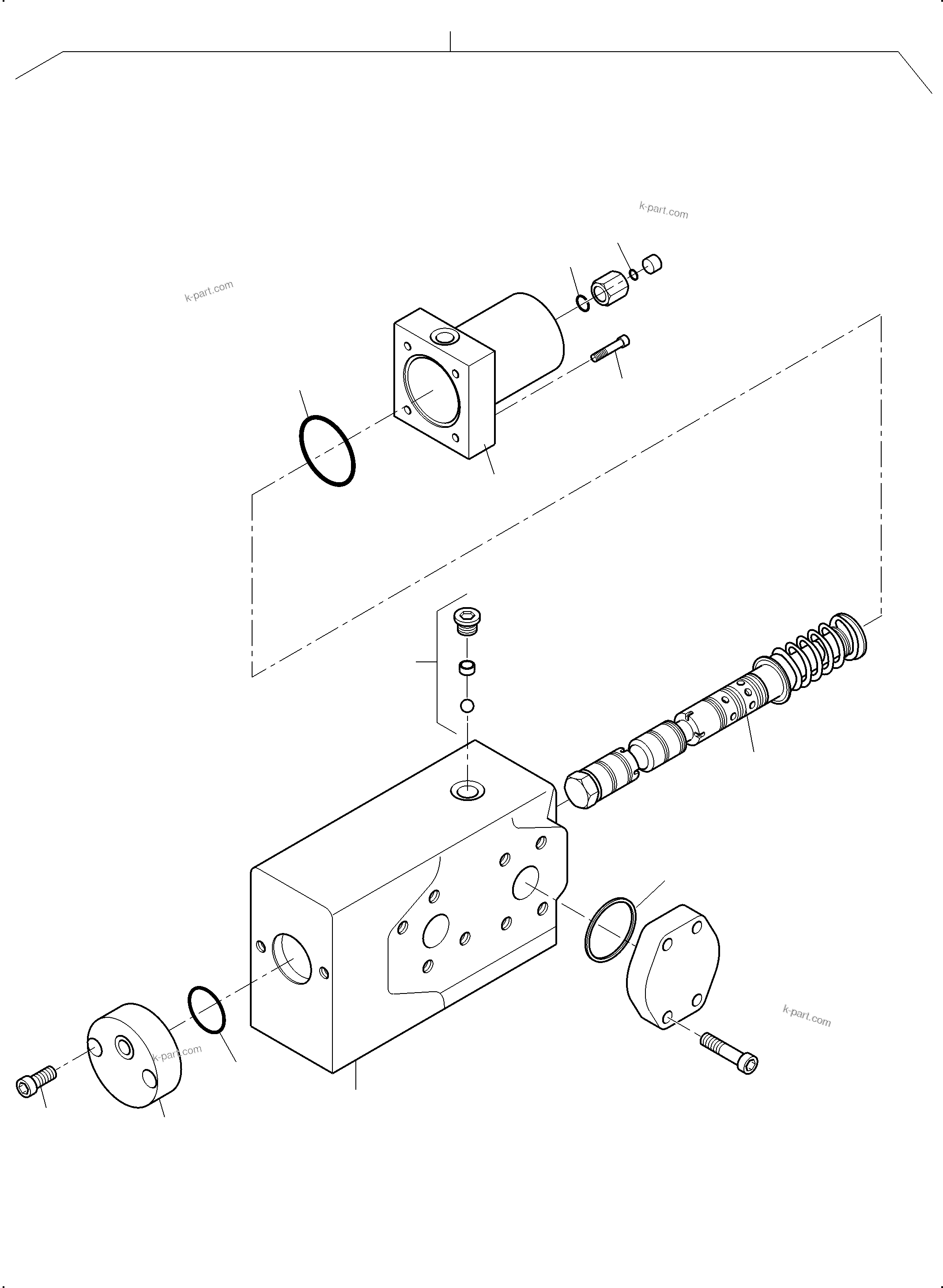 Komatsu parts book diagram for PC3000-6 S/N 06377: COUNTERSUNK VALVE