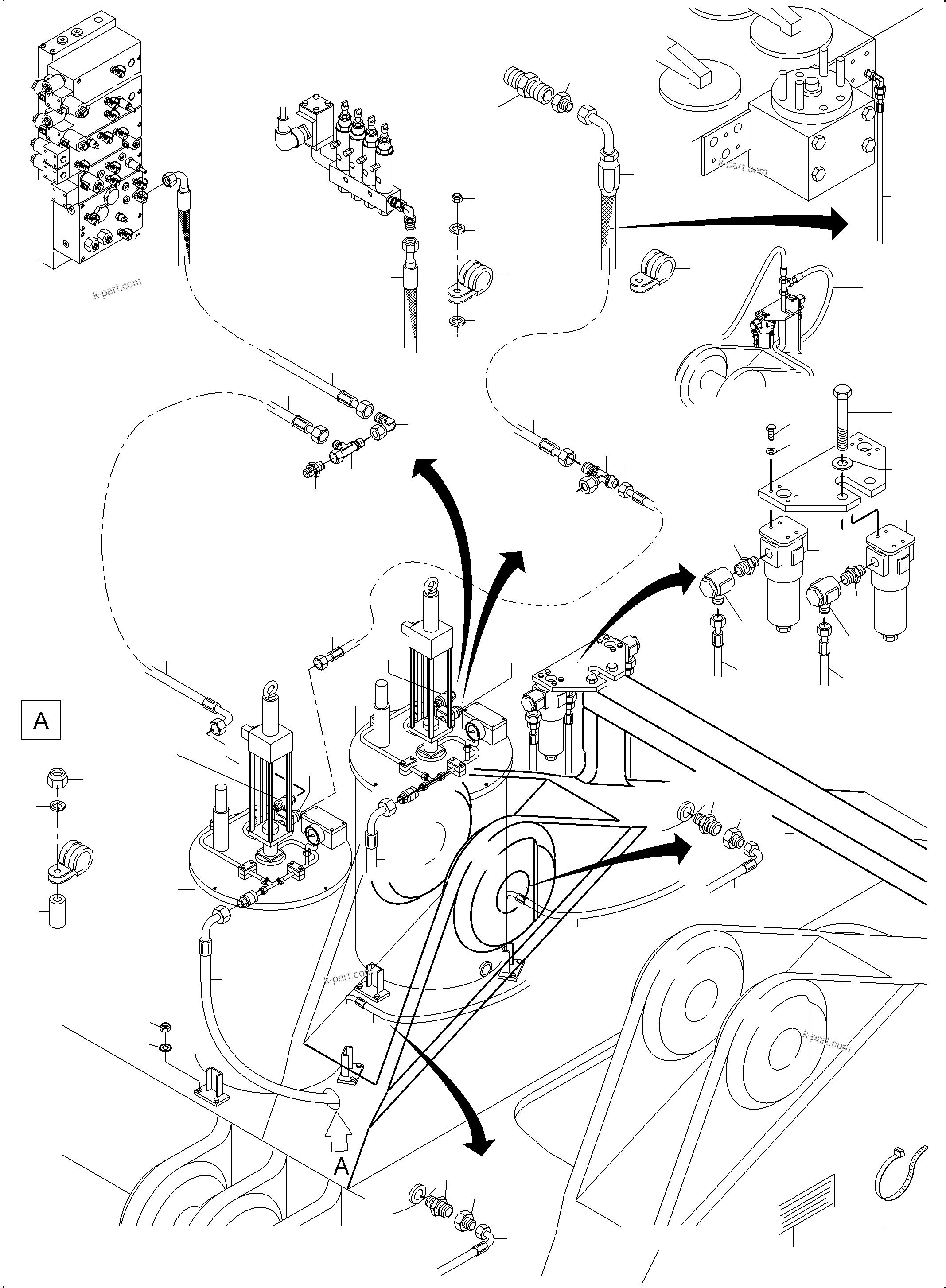 Komatsu parts book diagram for PC3000-6 S/N 06377: LUBE PUMP ARR. WITH HYDR. DRIVE