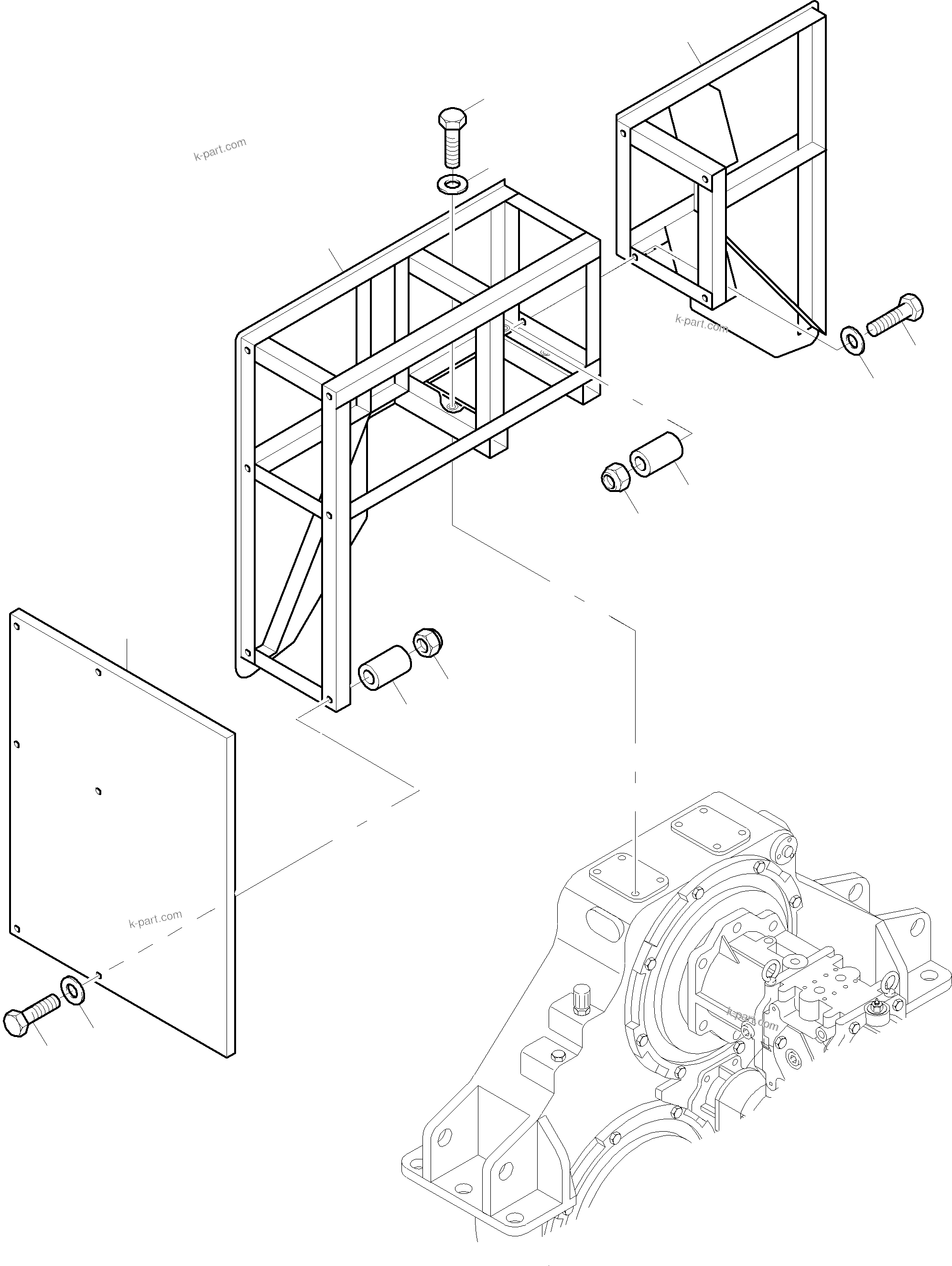 Komatsu parts book diagram for PC3000-6 S/N 06381: GUARD WALL PUMP DISTRIBUTOR GEAR (STIEBEL)