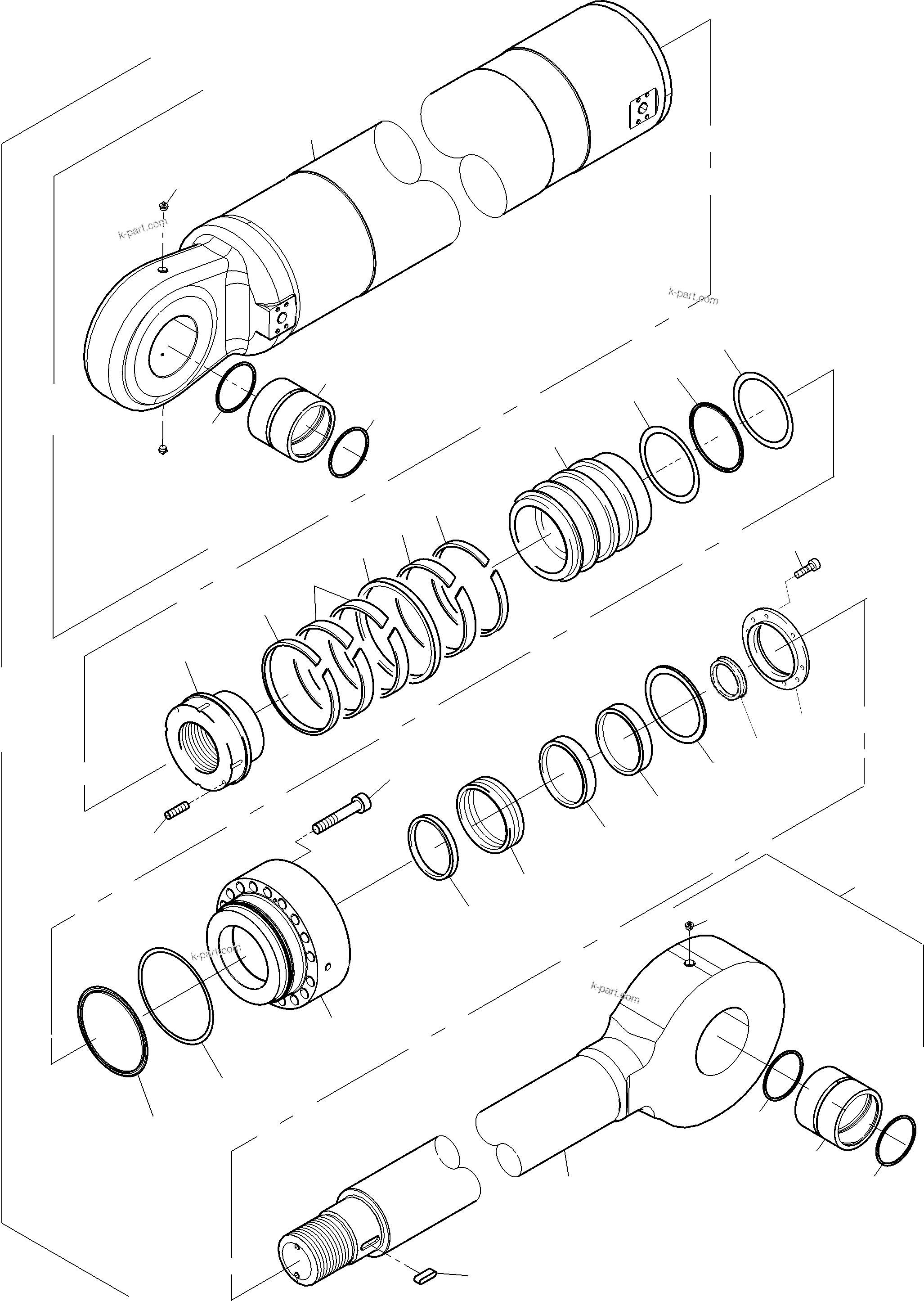 Komatsu parts book diagram for PC3000-6 S/N 06381: HYDRAULIC CYLINDER