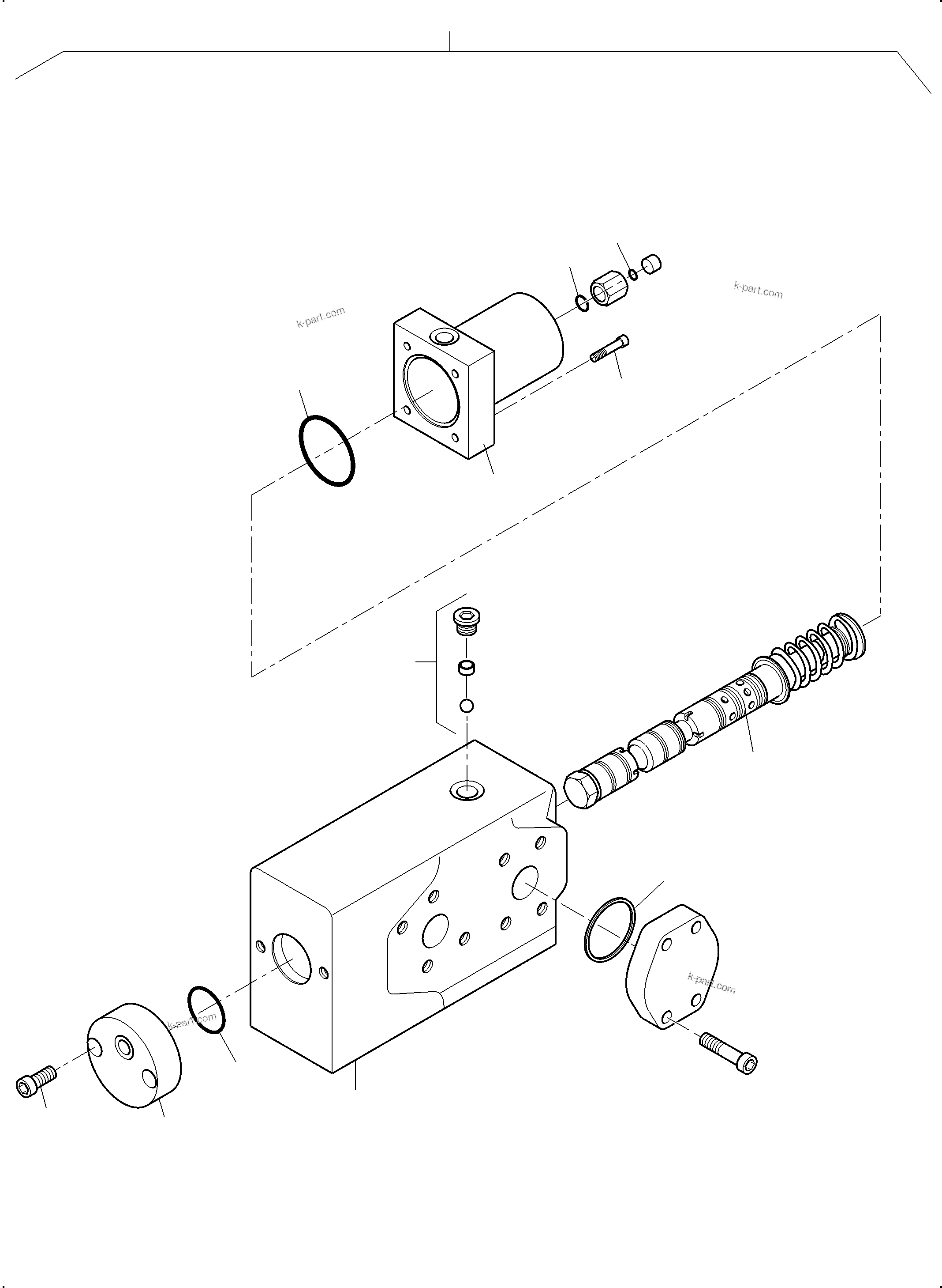 Komatsu parts book diagram for PC3000-6 S/N 06381: COUNTERSUNK VALVE