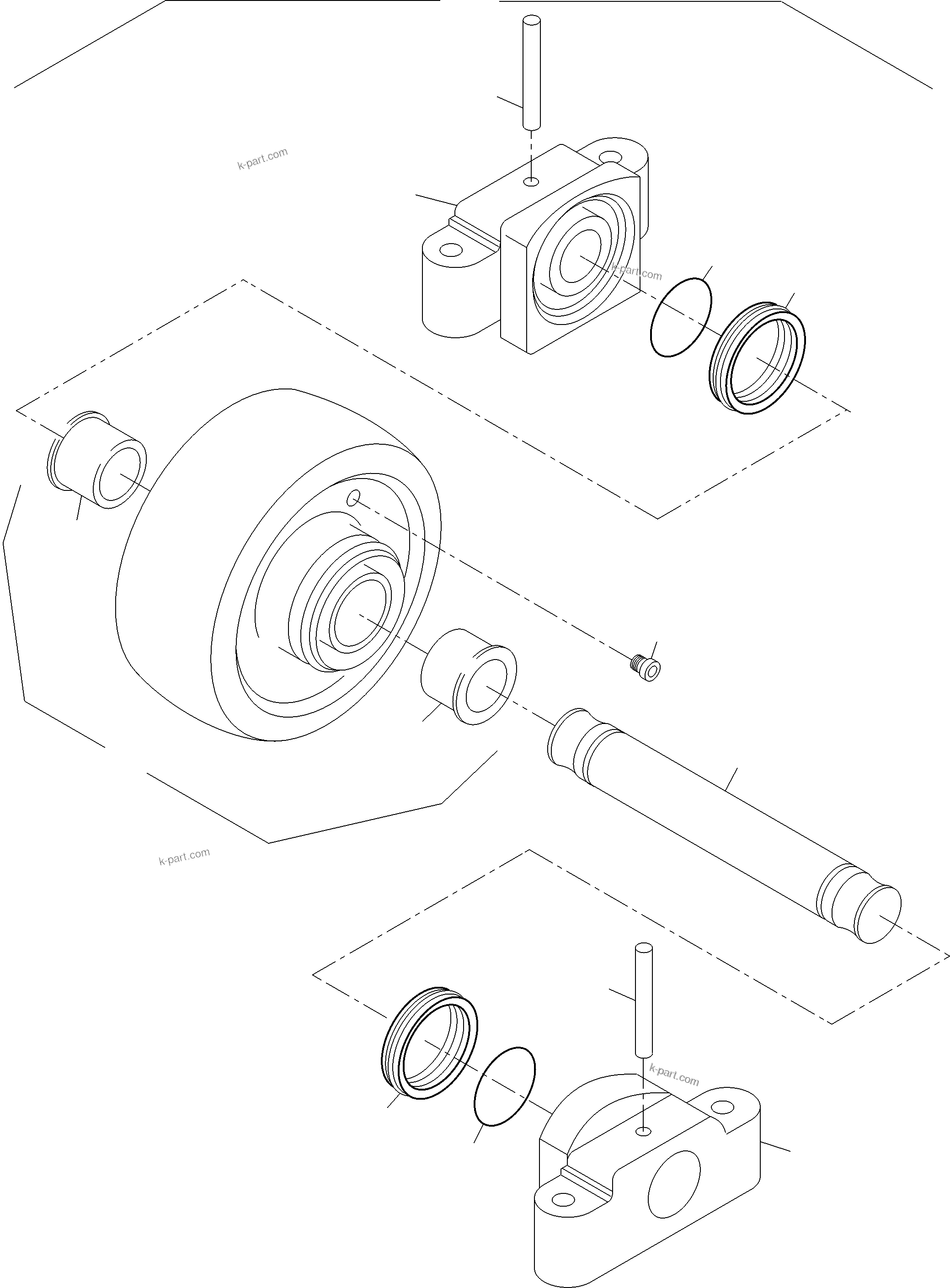 Komatsu parts book diagram for PC3000-6 S/N 06381: TOP ROLLER