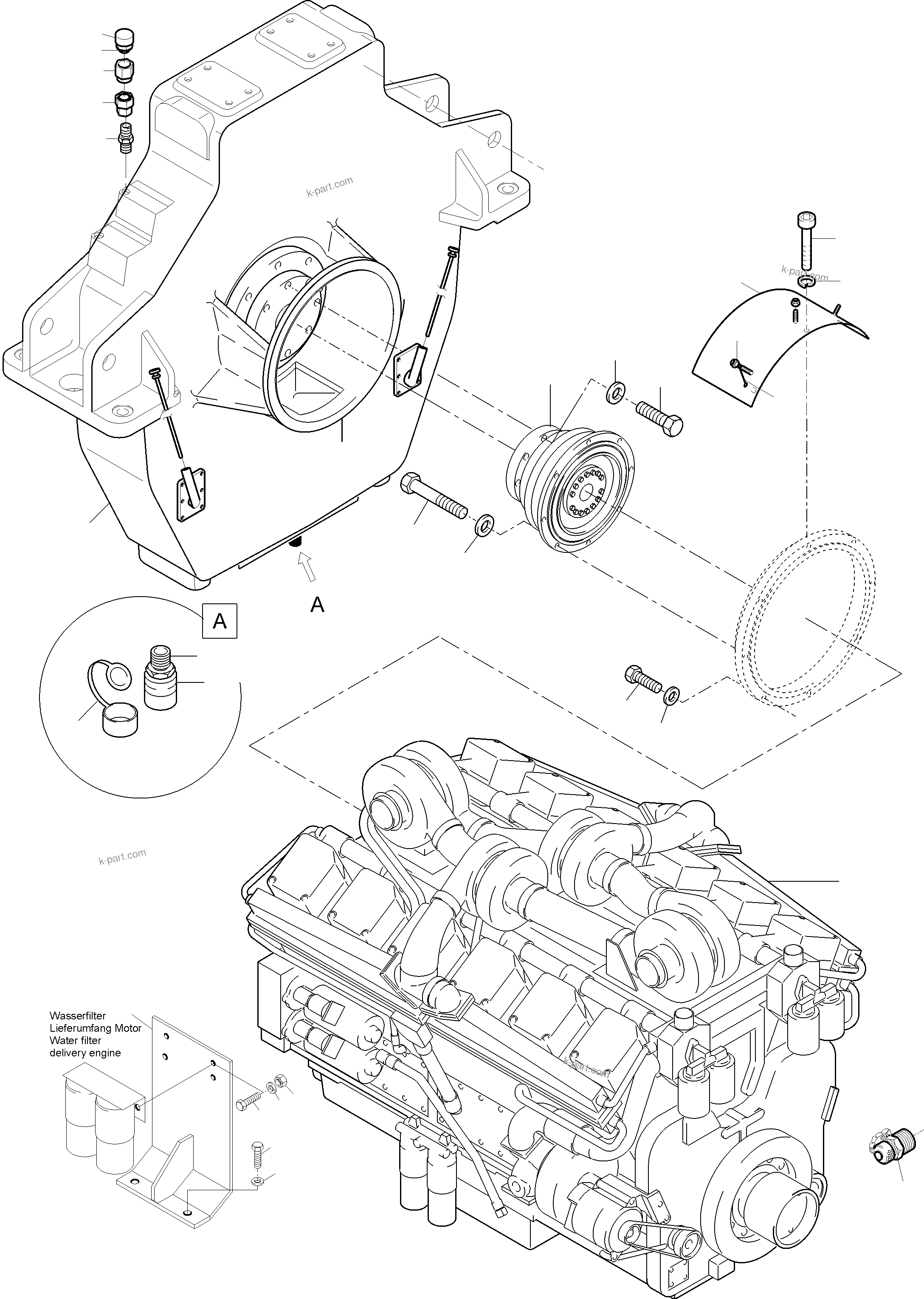 Komatsu parts book diagram for PC3000-6 S/N 06381: DRIVE ASSEMBLY