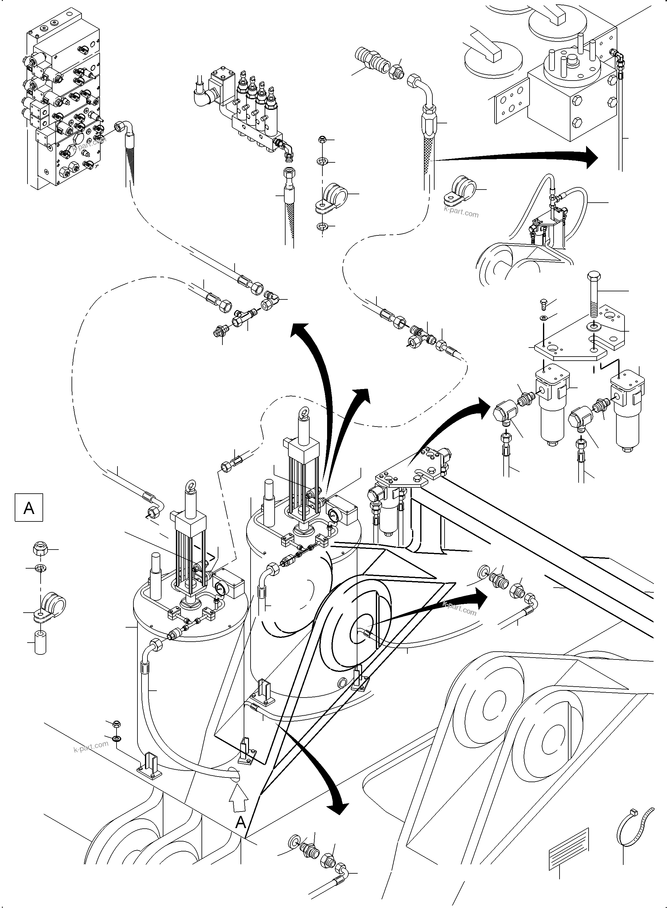 Komatsu parts book diagram for PC3000-6 S/N 06381: LUBE PUMP ARR. WITH HYDR. DRIVE