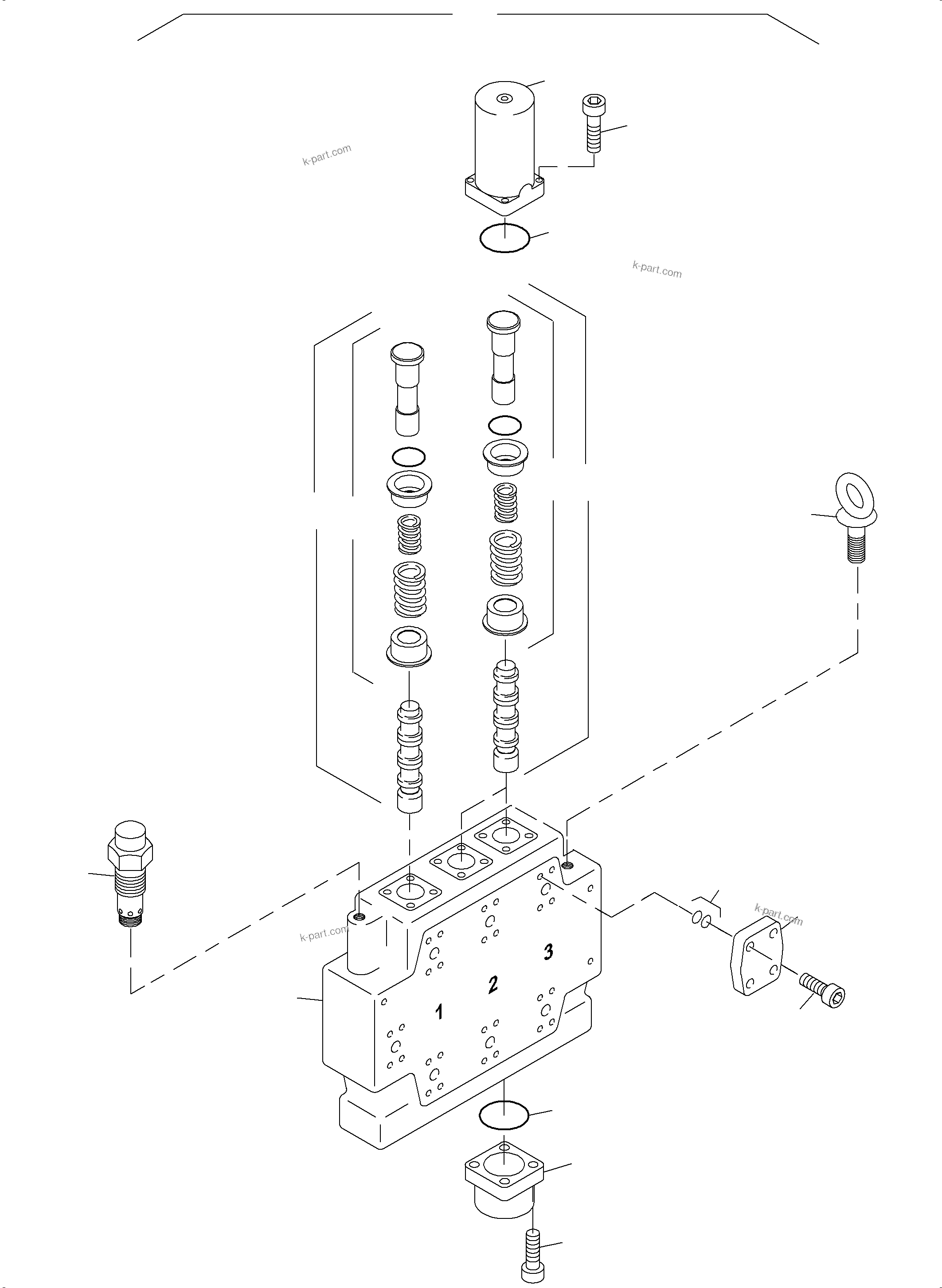 Komatsu parts book diagram for PC3000-6 S/N 06382: CONTROL BLOCK