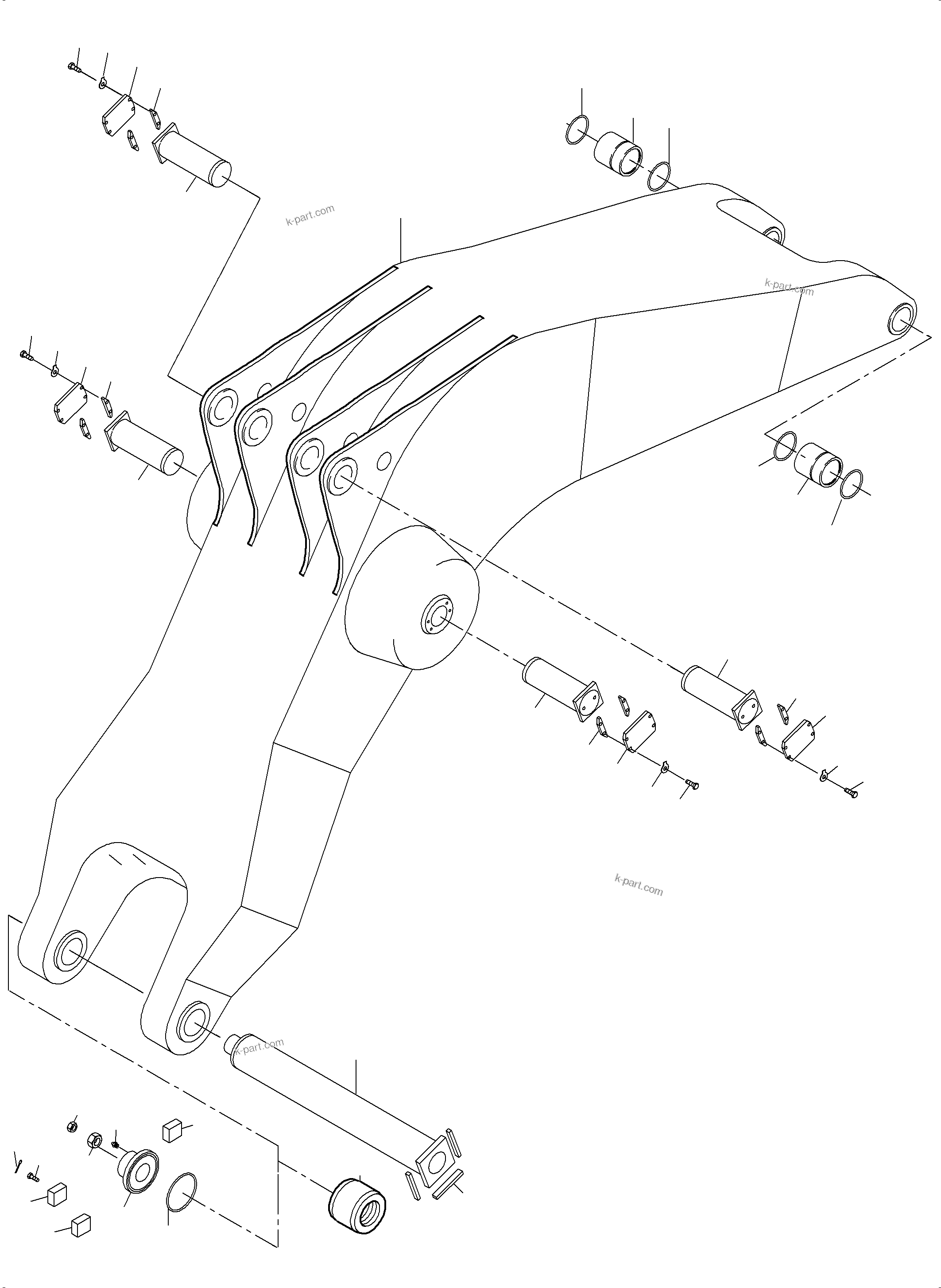 Komatsu parts book diagram for PC3000-6 S/N 06382: BACKHOE BOOM 8.6M