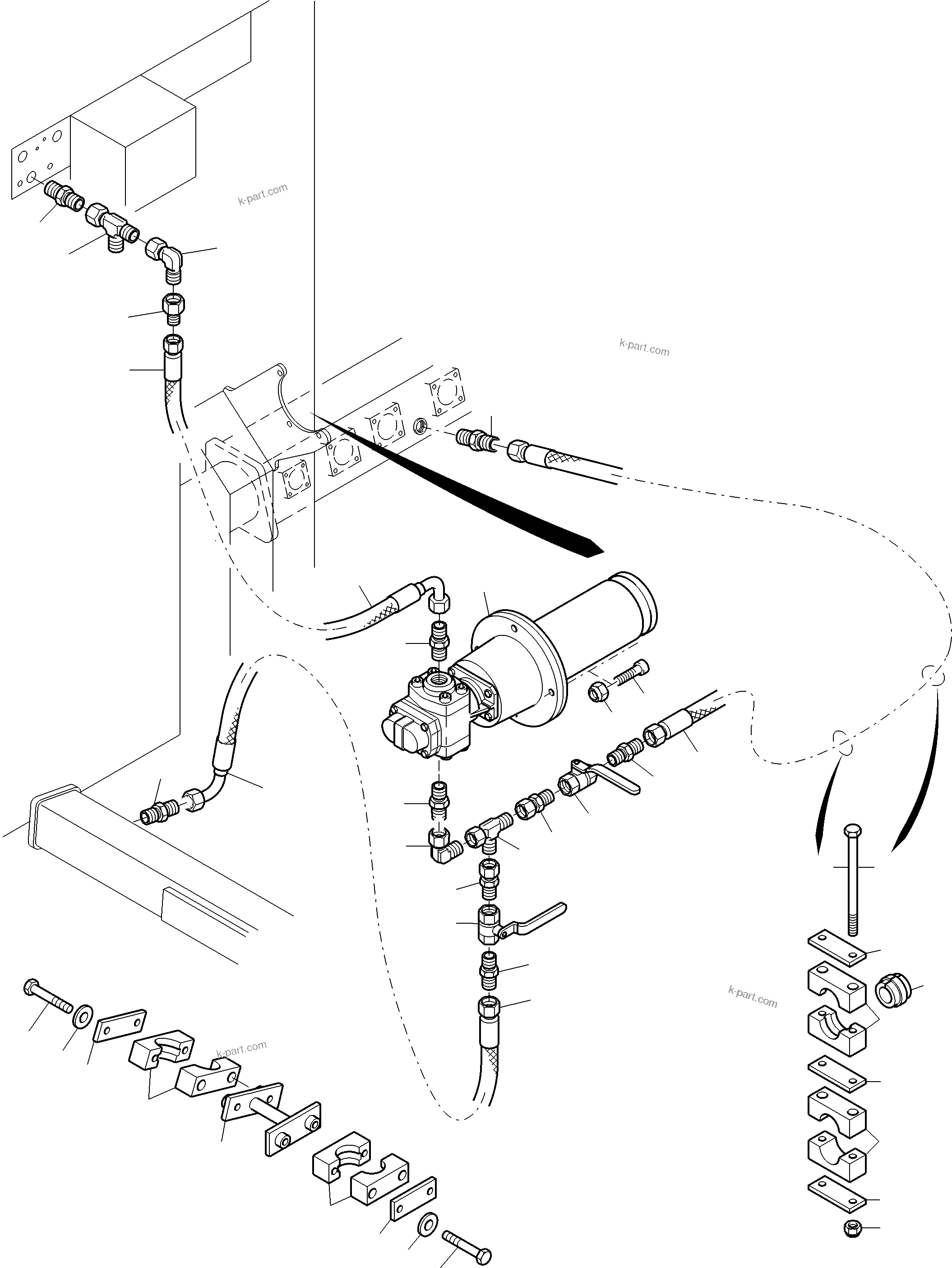 Komatsu parts book diagram for PC3000-6 S/N 06382: TRANSFUSING PUMP ARR.