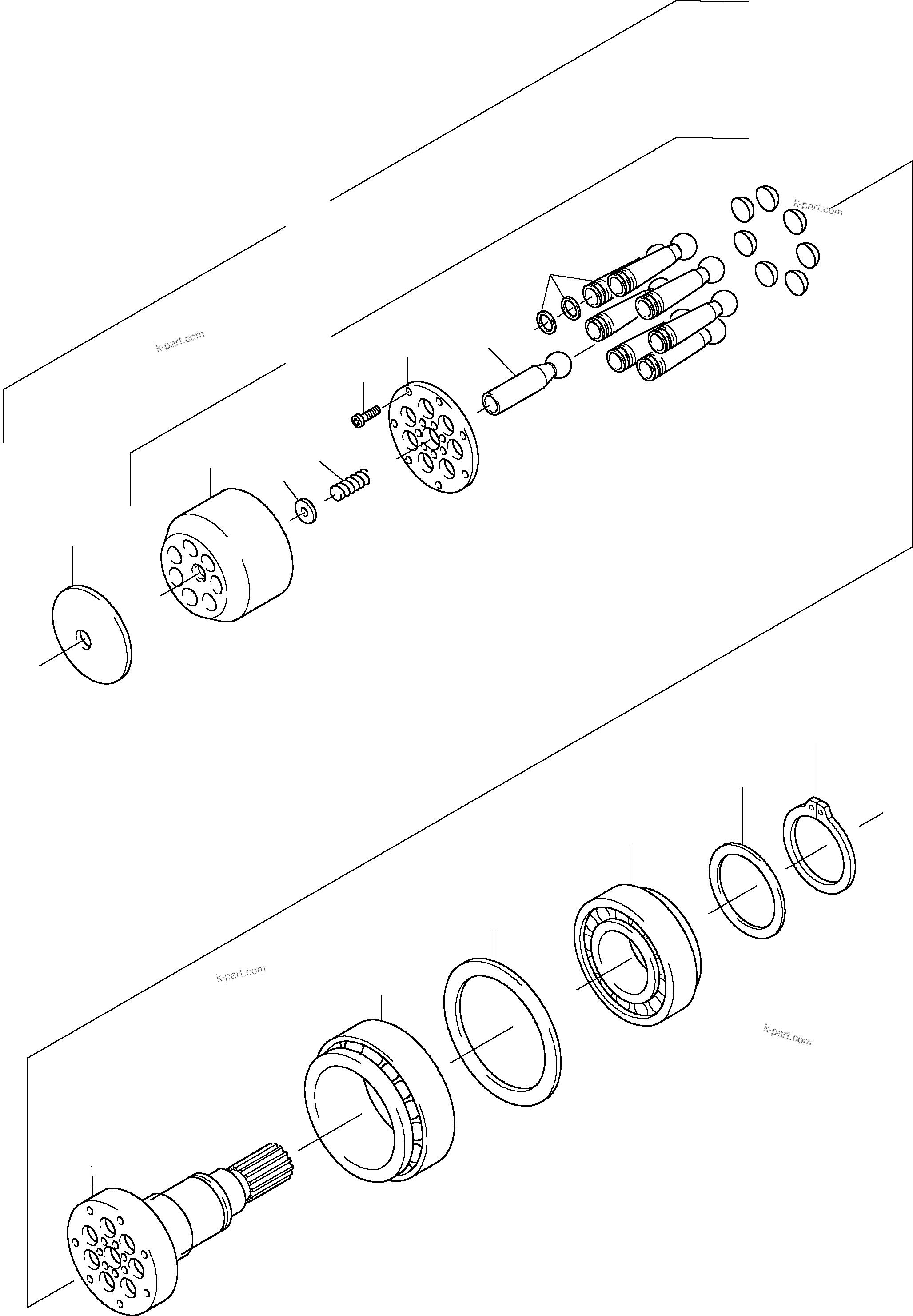 Komatsu parts book diagram for PC4000-6 S/N 08164: VARIABLE DISPLACEMENT PUMP