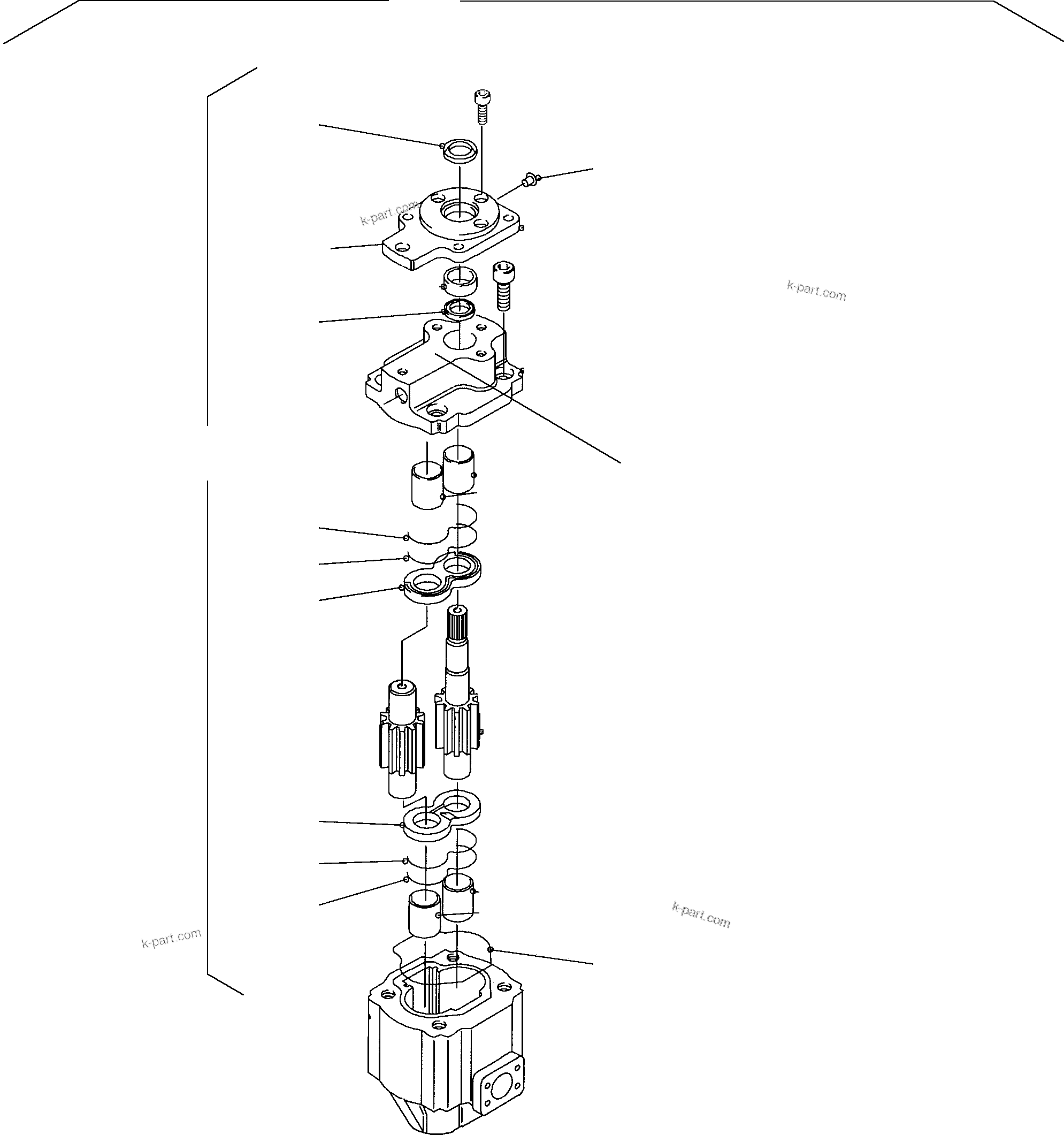Komatsu parts book diagram for PC4000-6 S/N 08164: PUMP
