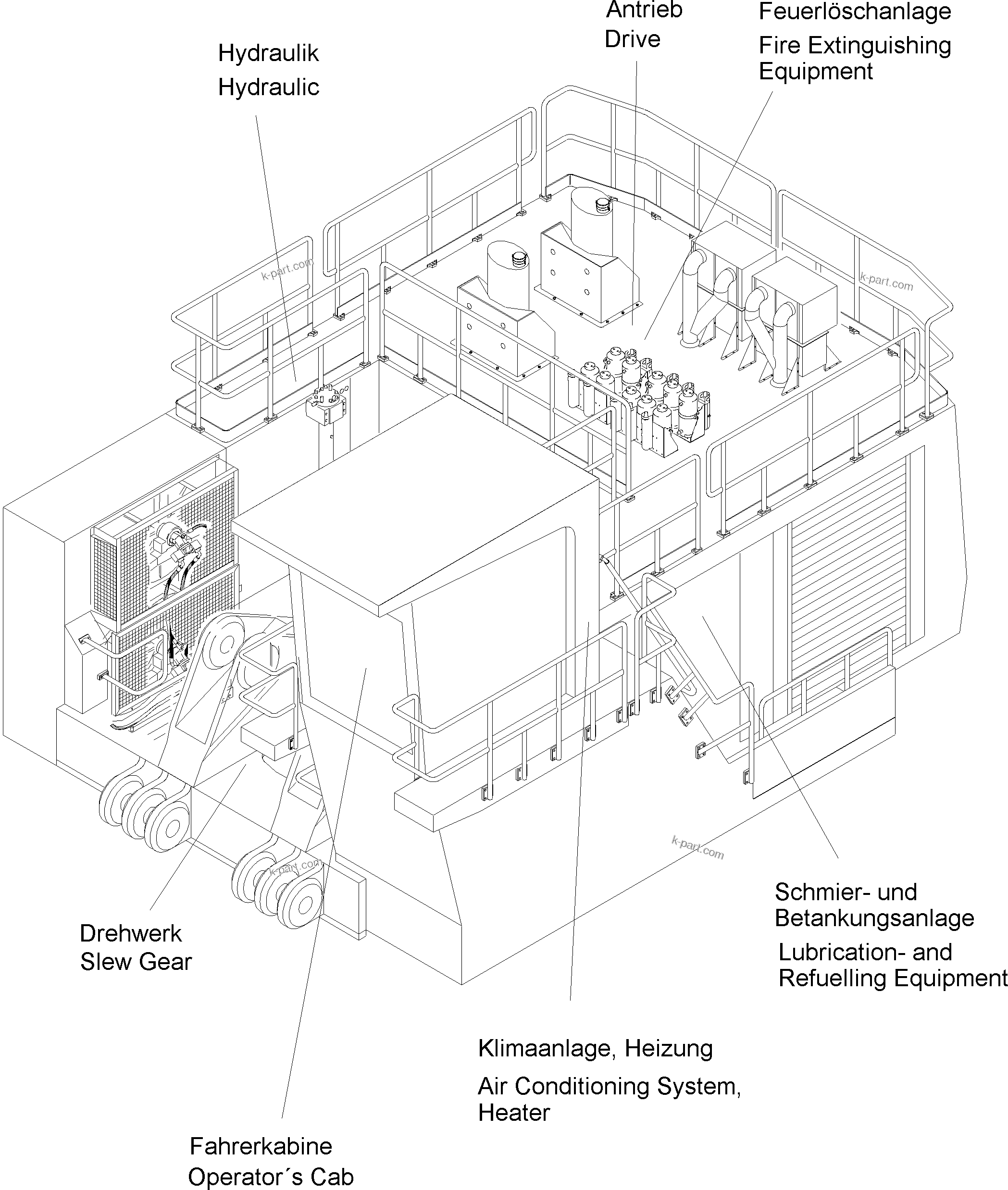 Komatsu parts book diagram for PC4000-6 S/N 08164: 