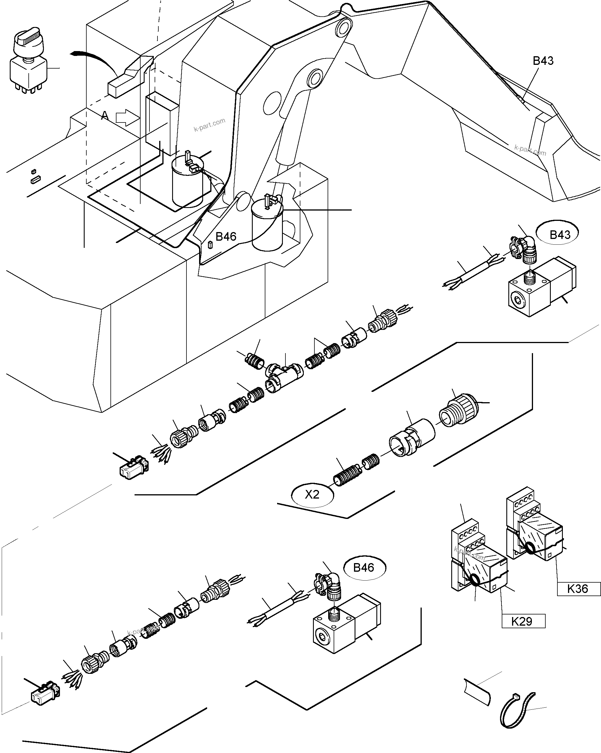 Komatsu parts book diagram for PC4000-6 S/N 08164: ELECTRIC PARTS