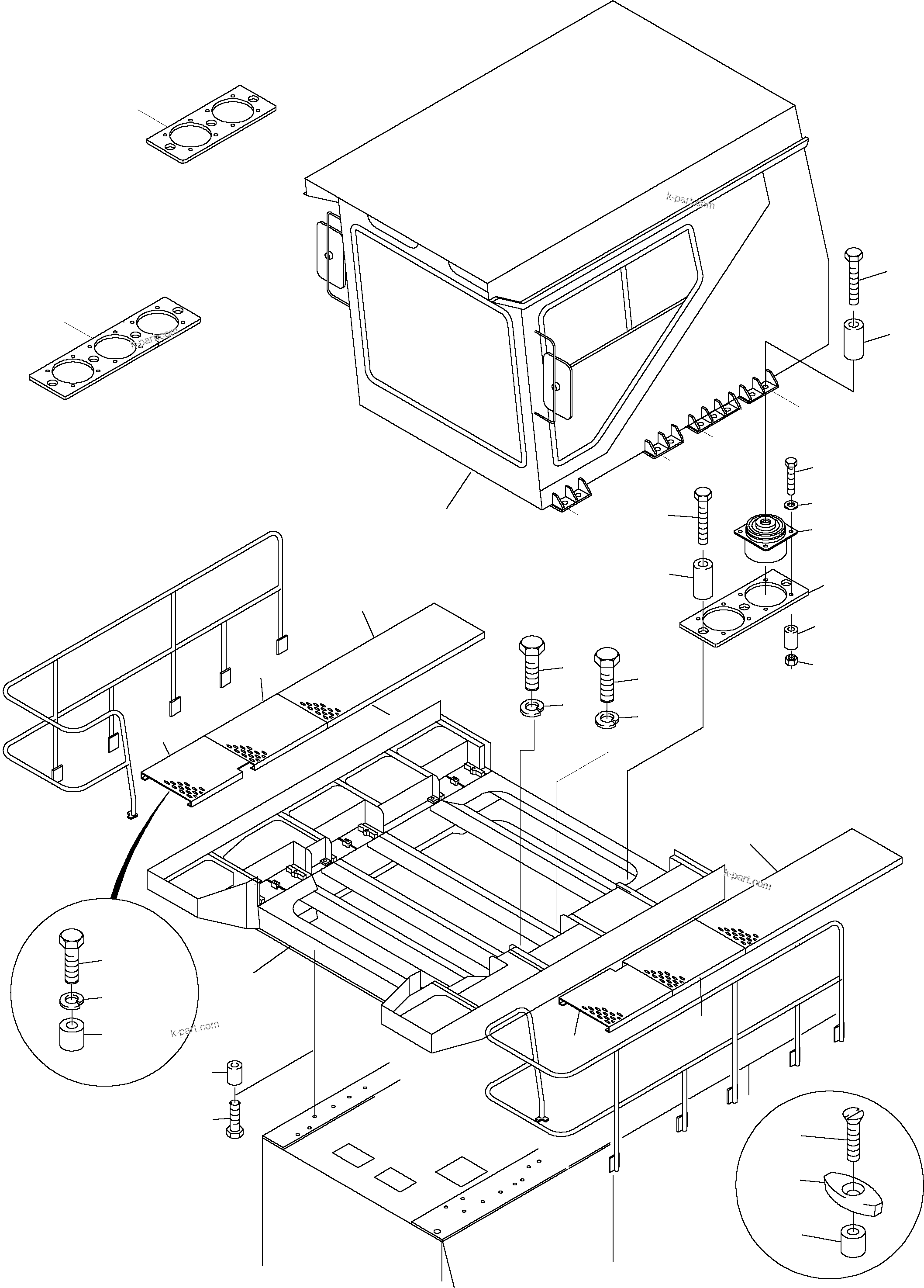 Komatsu parts book diagram for PC4000-6 S/N 08164: OPERATORґS CAB ARR.