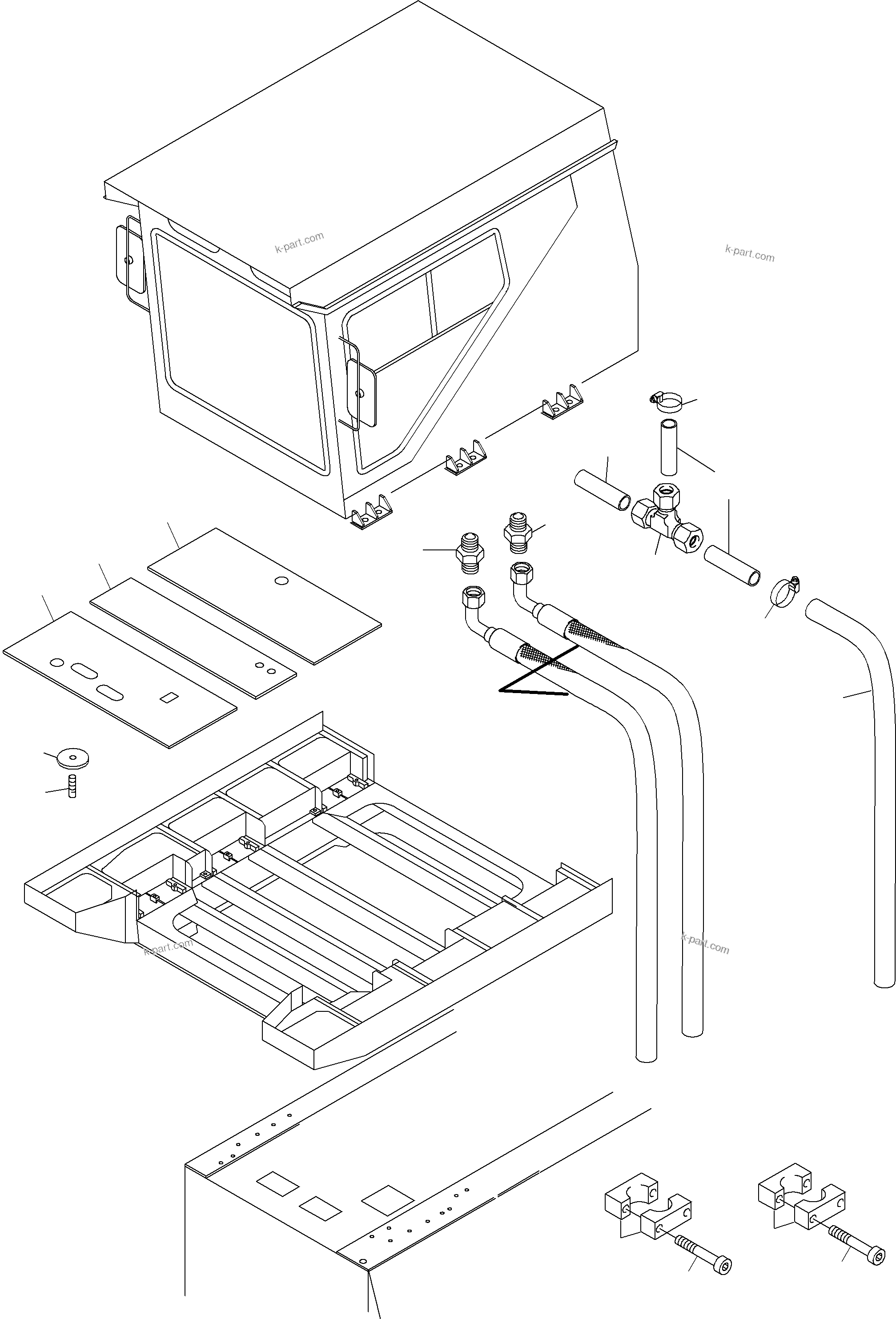 Komatsu parts book diagram for PC4000-6 S/N 08164: OPERATORґS CAB ARR.