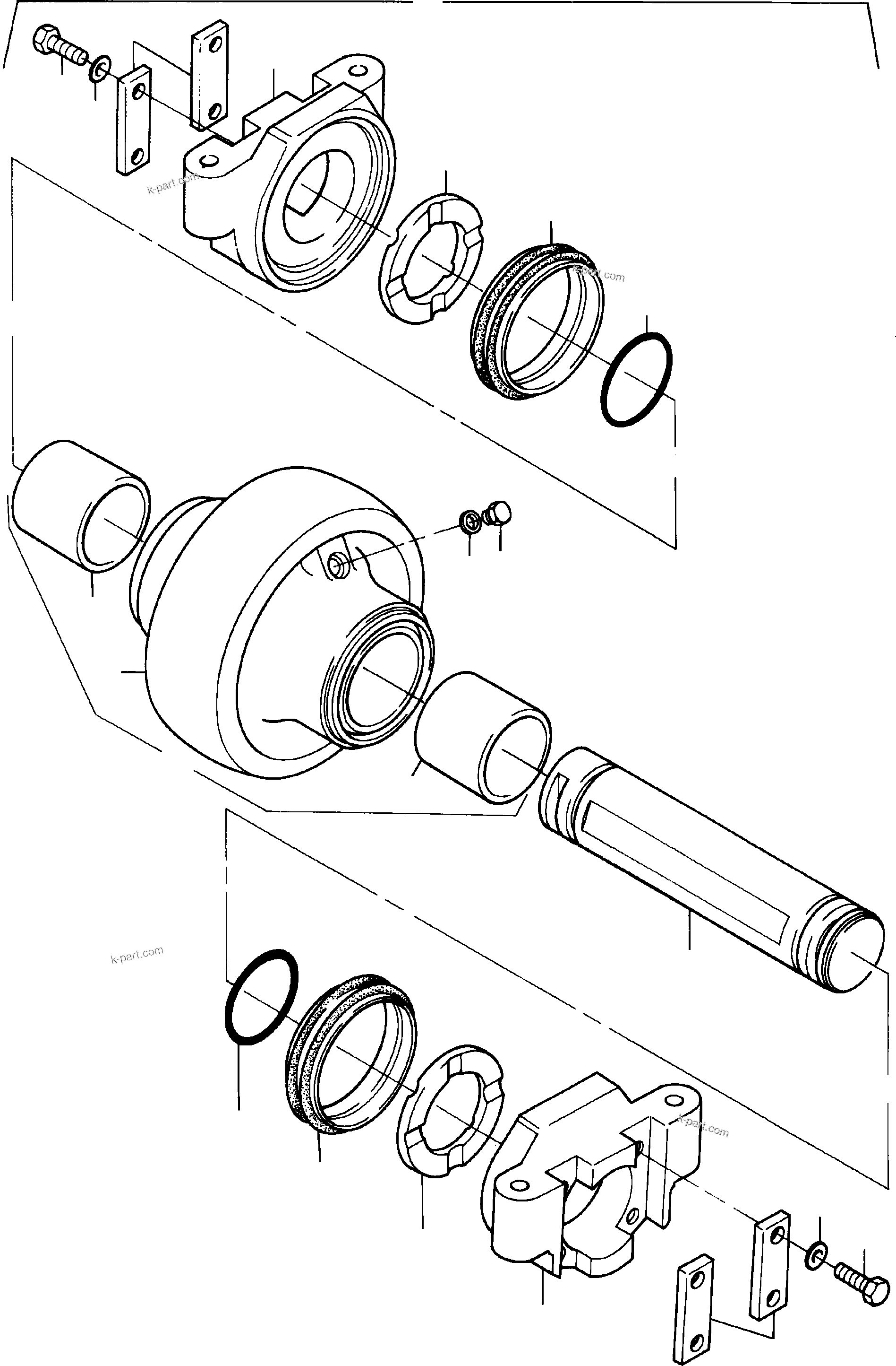 Komatsu parts book diagram for PC4000-6 S/N 08164: BOTTOM ROLLER