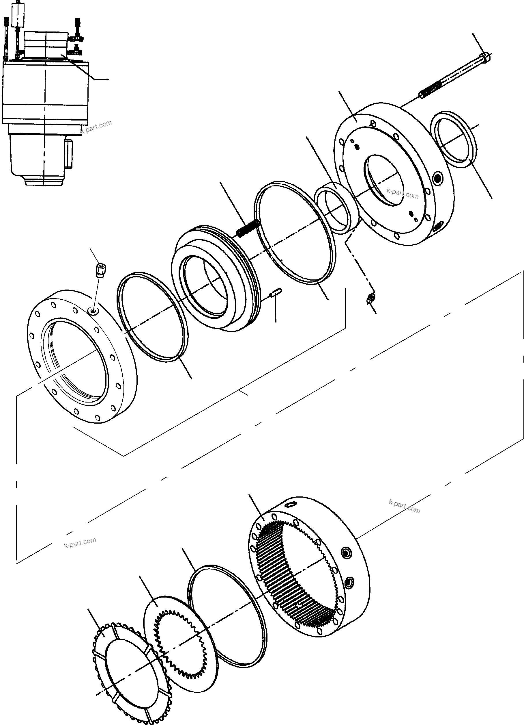 Komatsu parts book diagram for PC4000-6 S/N 08164: SLEW GEAR