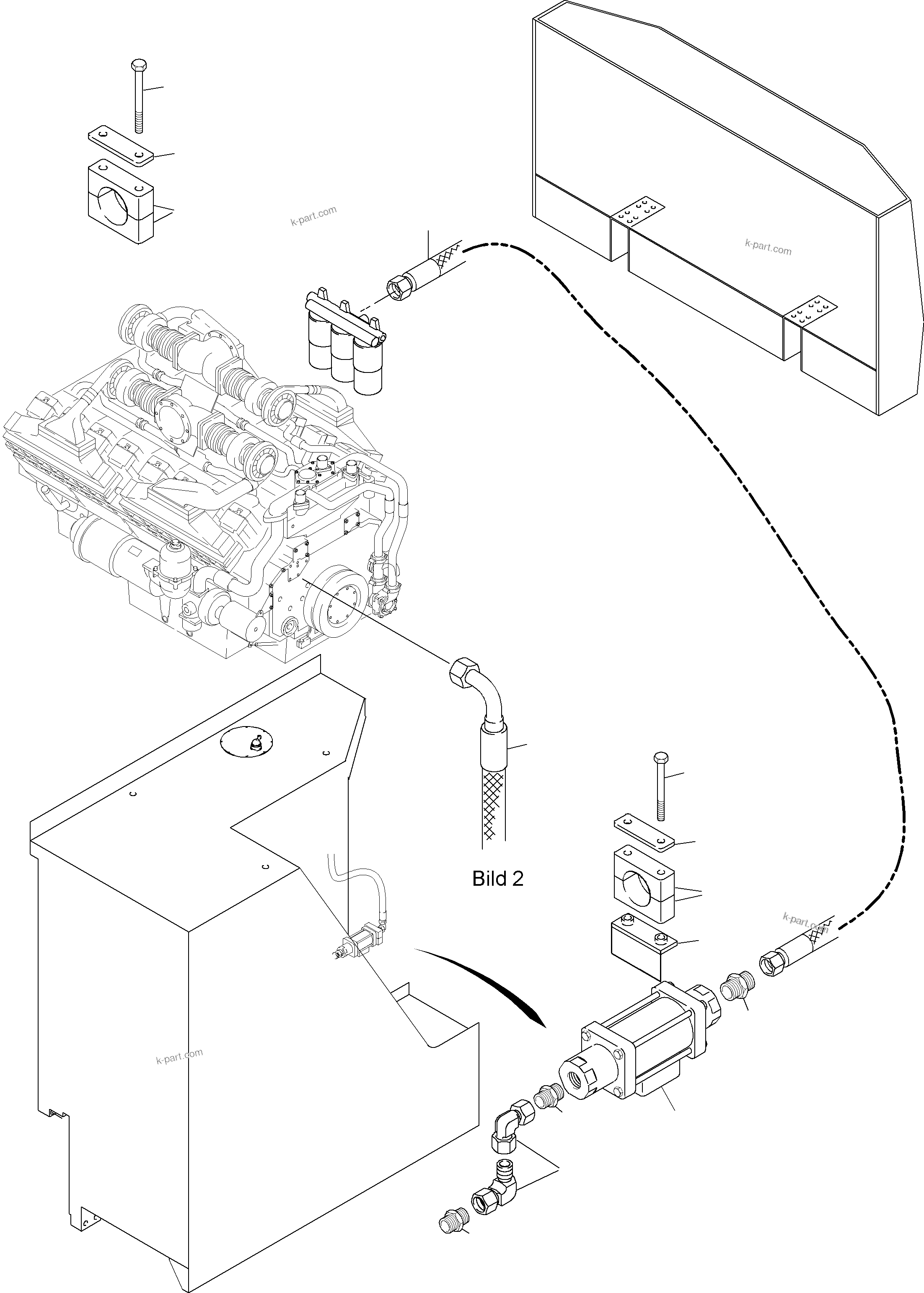 Komatsu parts book diagram for PC4000-6 S/N 08164: FUEL LINES WITH FUEL COOLANT