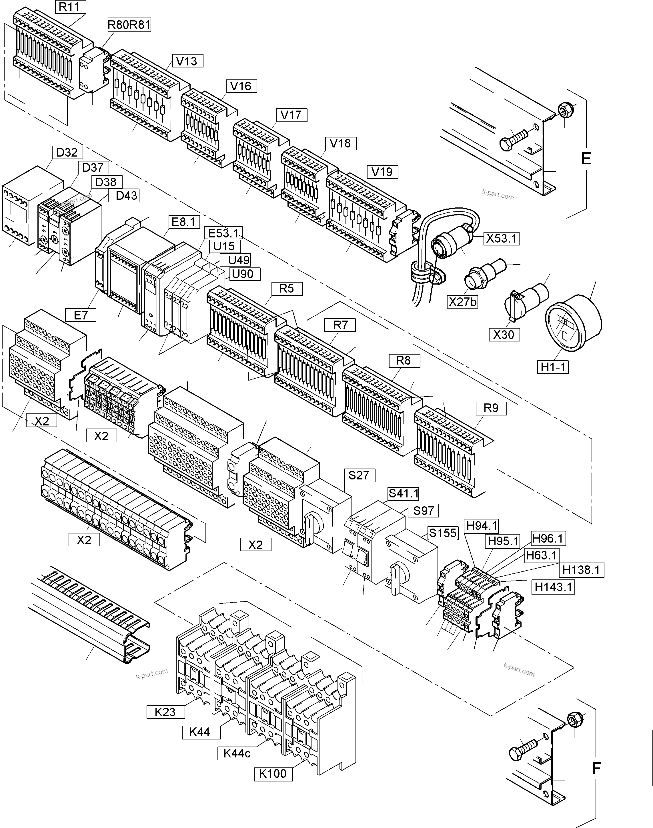 Komatsu parts book diagram for PC4000-6 S/N 08164: SWITCH FRAMING X2