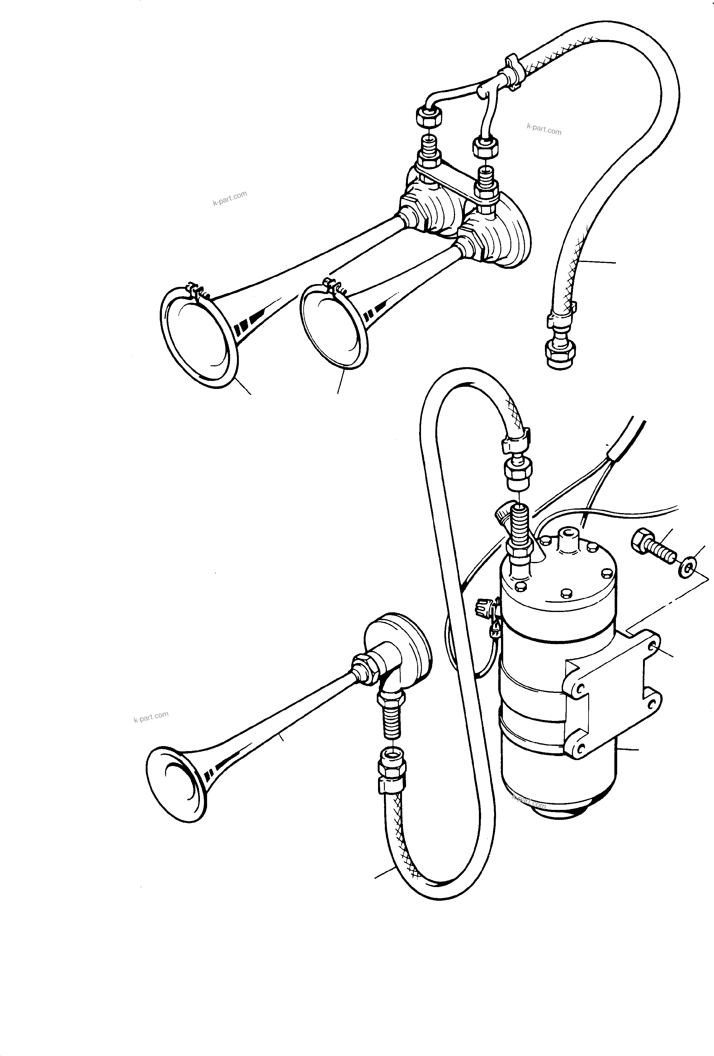 Komatsu parts book diagram for PC4000-6 S/N 08168: HORN, ILLUMINATION