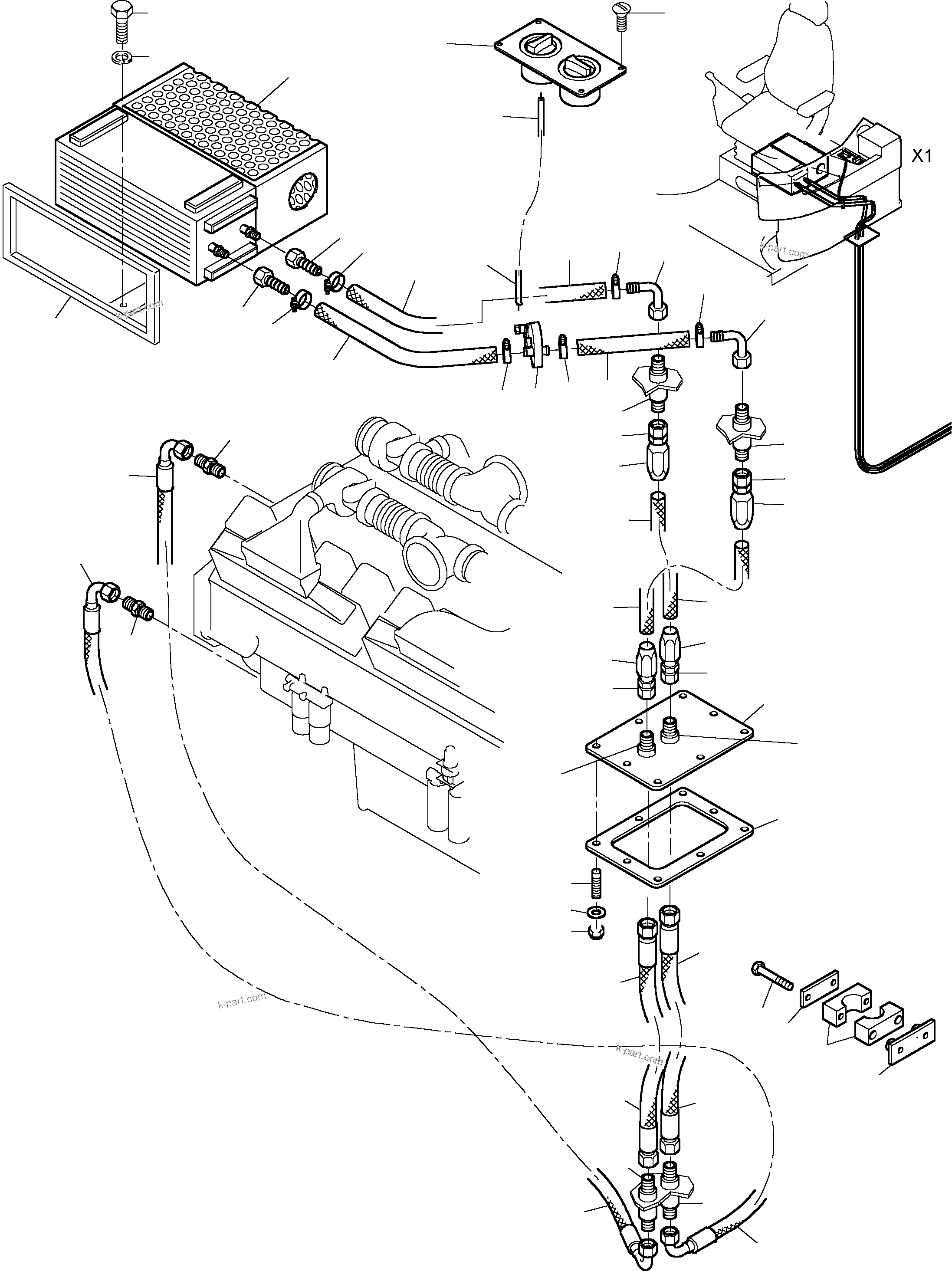 Komatsu parts book diagram for PC4000-6 S/N 08168: CAB HEATER ARR.