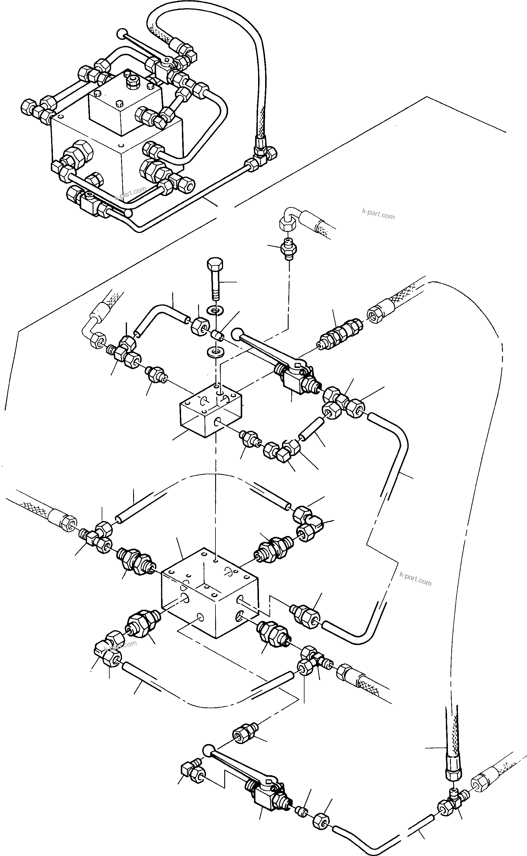 Komatsu parts book diagram for PC4000-6 S/N 08168: VALVE BLOCK ( HYDRAULIC TRACK ADJUSTING )