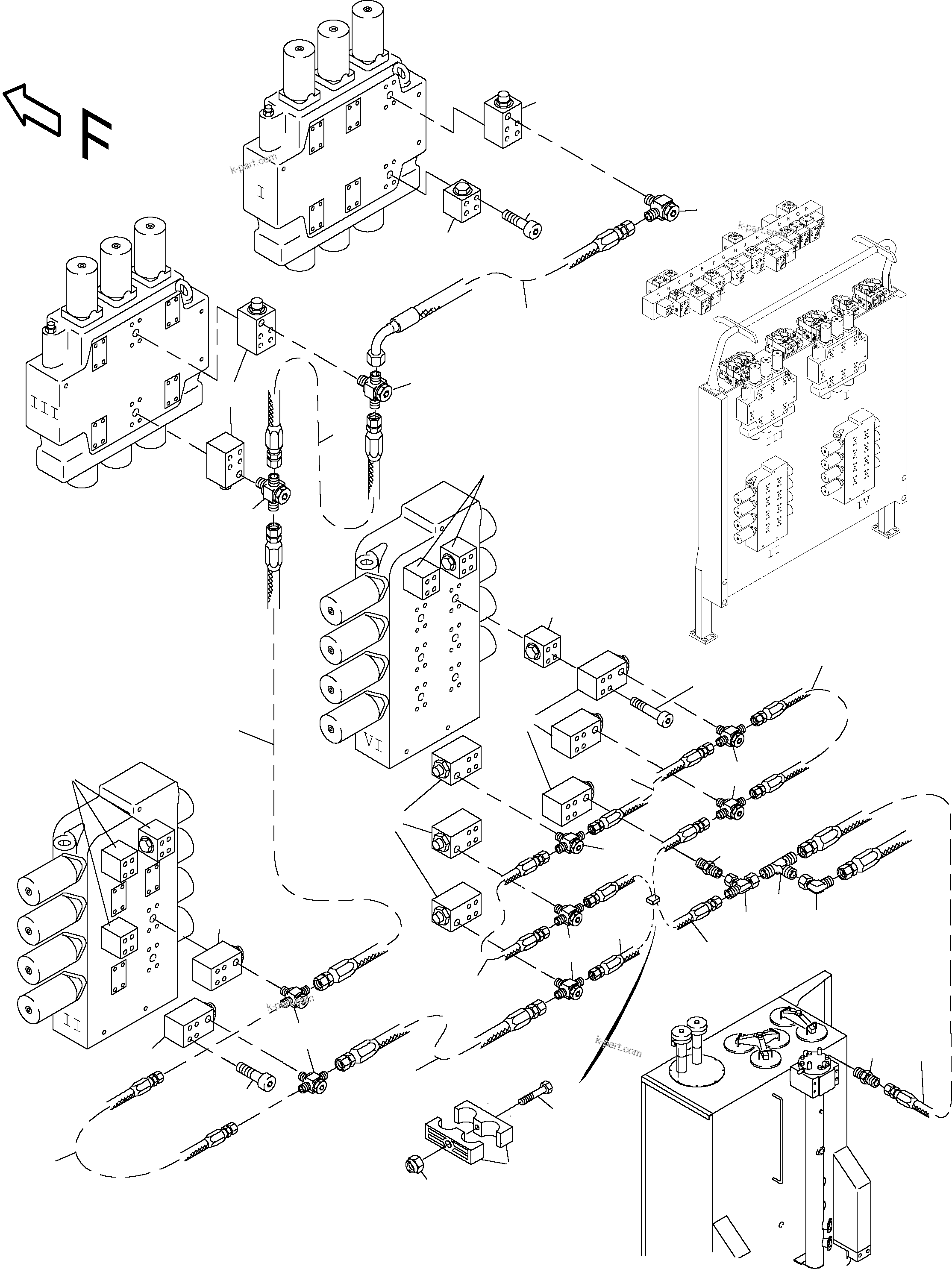 Komatsu parts book diagram for PC4000-6 S/N 08168: VALVE CONTROL BLOCK (BBE)