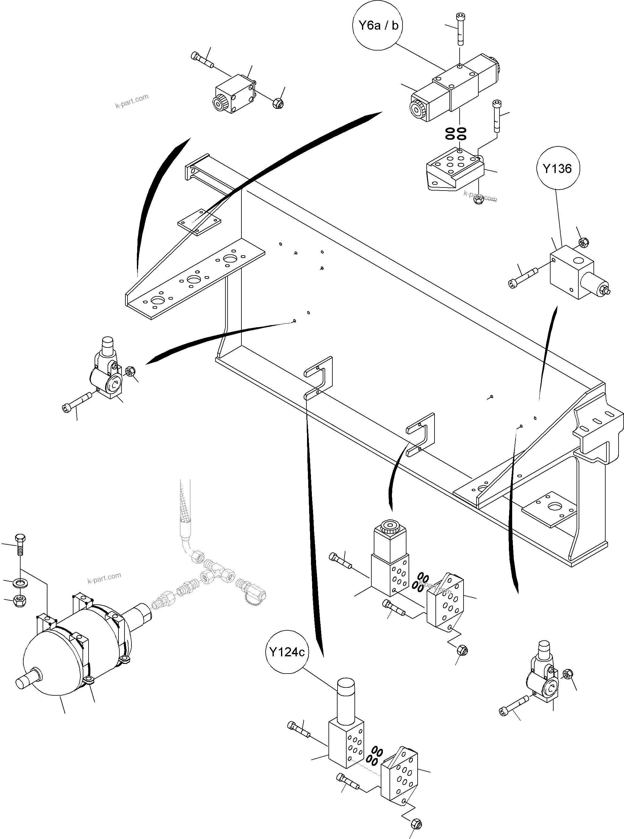 Komatsu parts book diagram for PC4000-6 S/N 08168: CONTROL- AND FILTER PLATE