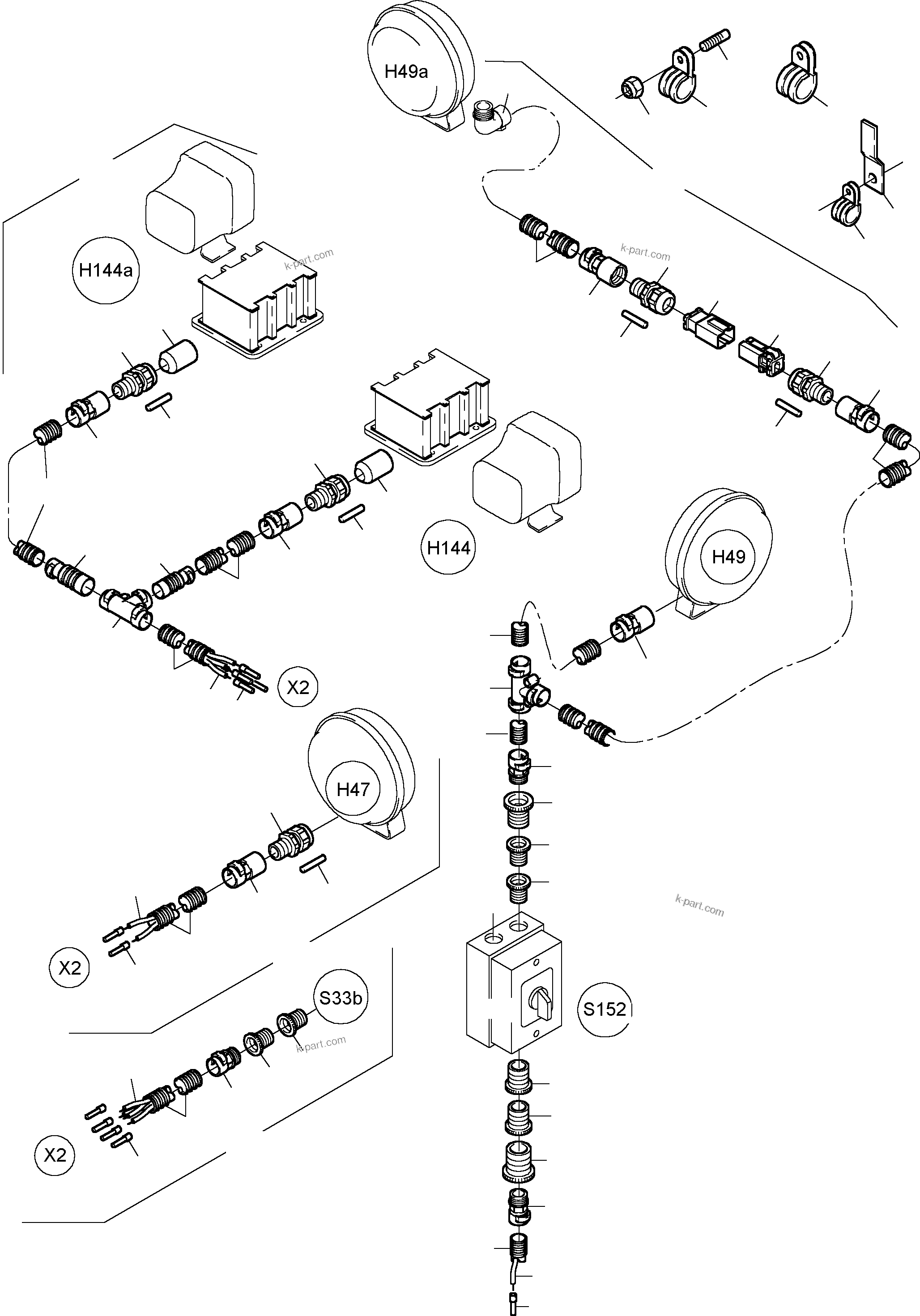 Komatsu parts book diagram for PC4000-6 S/N 08168: LIGHTING EQUIPMENT
