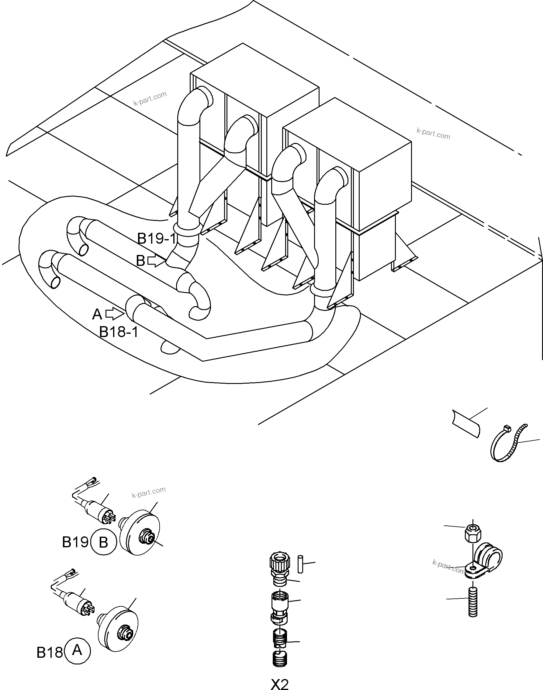 Komatsu parts book diagram for PC4000-6 S/N 08168: ELECTR. PARTS AIR INTAKE